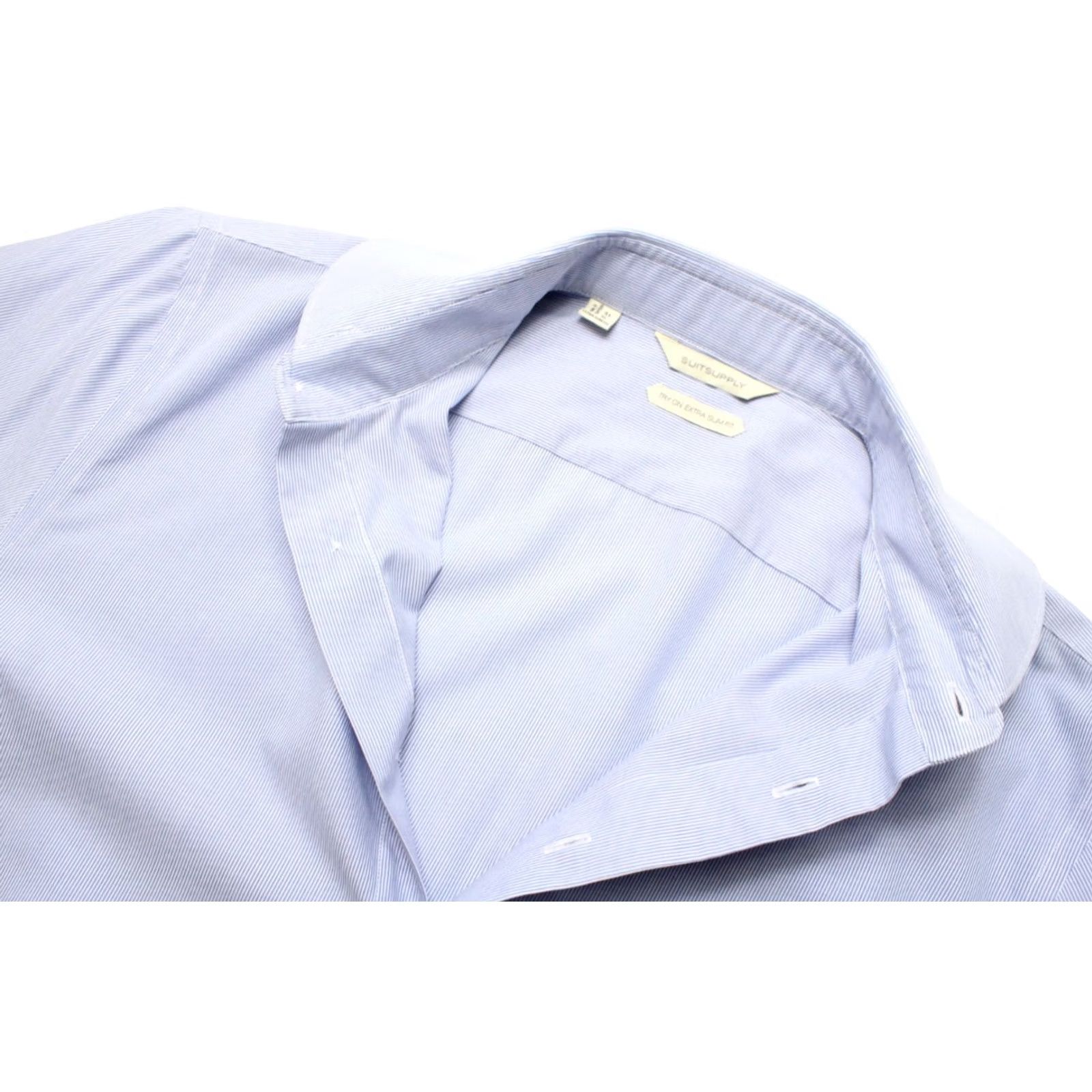 Suitsupply SUITSUPPLY Extra Slim Fit Formal Shirt Men's 41 / 16 Cutaway Collar Blue Size 42R - 4 Thumbnail