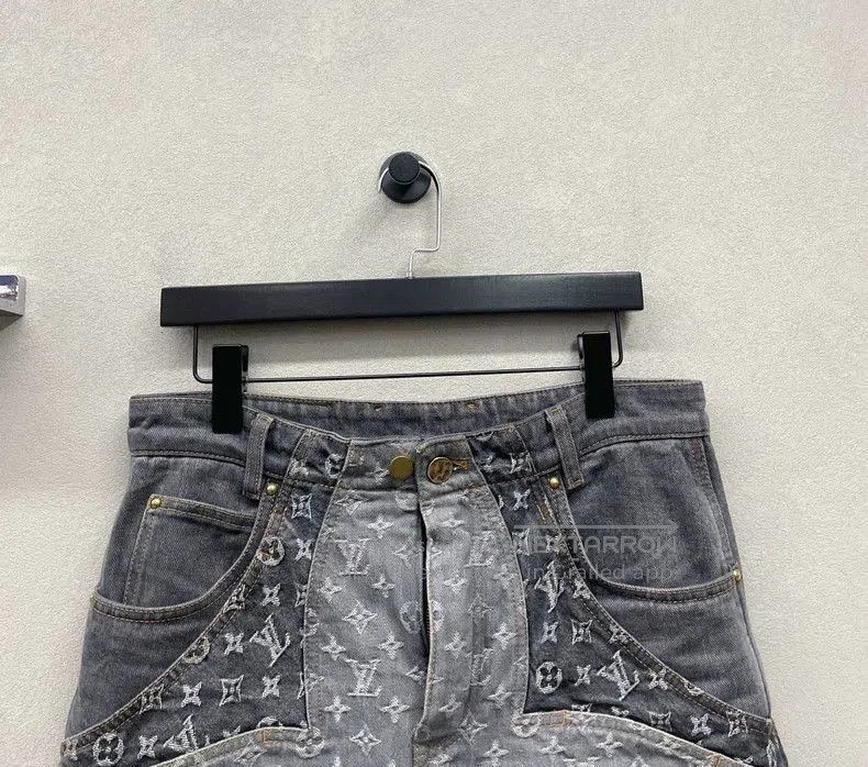 Louis Vuitton LV Logo Irregular Black Gray Jeans. Size US 30 / EU 46 - 5 Thumbnail