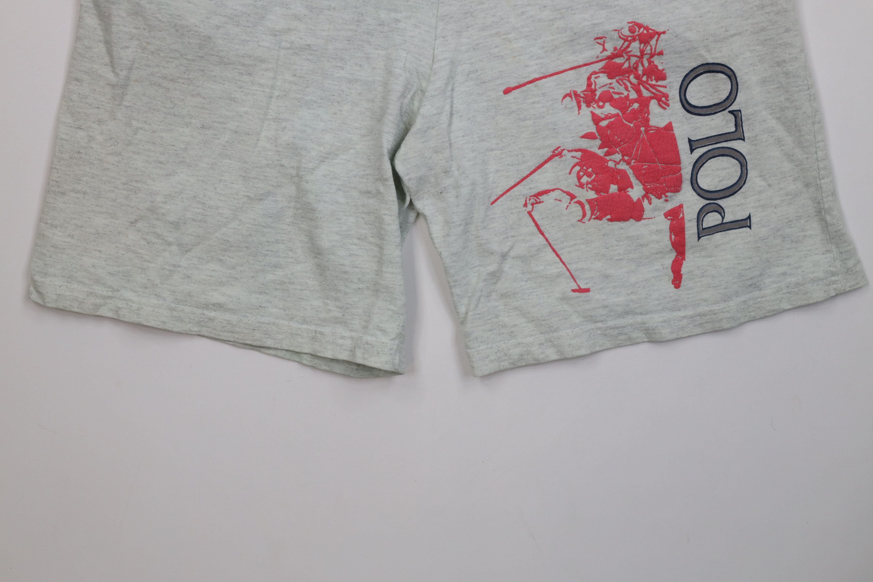 Vintage Vintage 90s Streetwear Spell Out Polo Horse Shorts Gray Size 26" / US 2 / IT 38 - 4 Thumbnail
