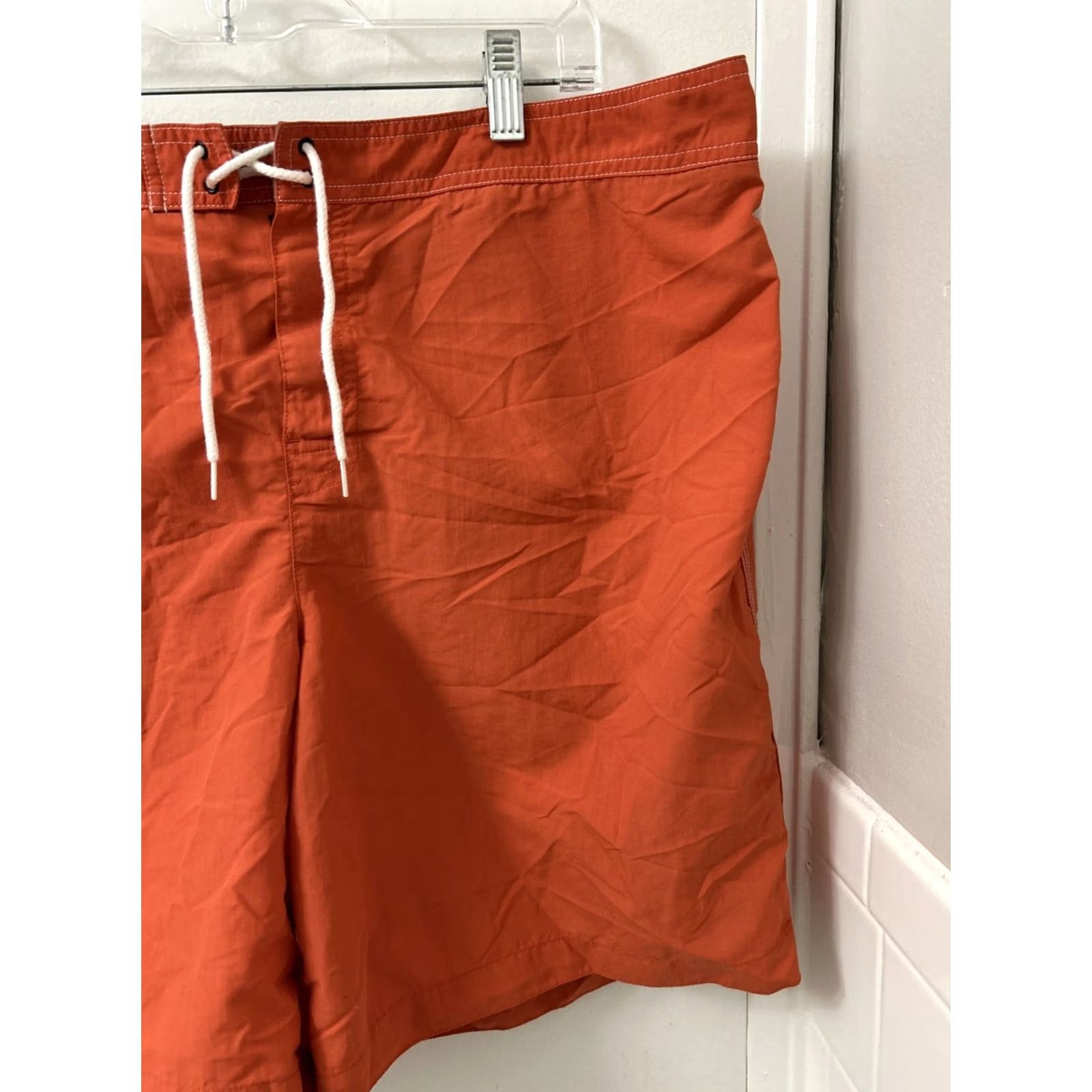 Vintage VINTAGE ll bean Shorts Mens 38 Orange Nylon Swim Trunks Pockets Drawstring Adjustable Waist Regular Inseam 7.5 in Athletic Outdoor 90s Mens Size US 38 / EU 54 - 3 Thumbnail