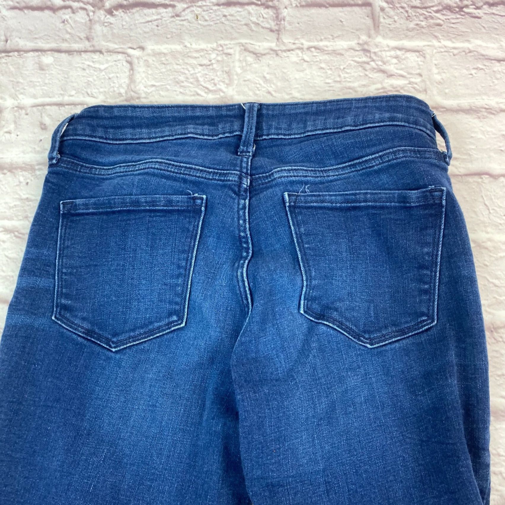 Old Navy Old Navy Women Rockstar Super Skinny Jeans Size 10 Blue Raw Hem Stretch Mid Rise Regular Color Blue 90s Style 10 Mens Girls? Size 32" / US 10 / IT 46 - 4 Thumbnail