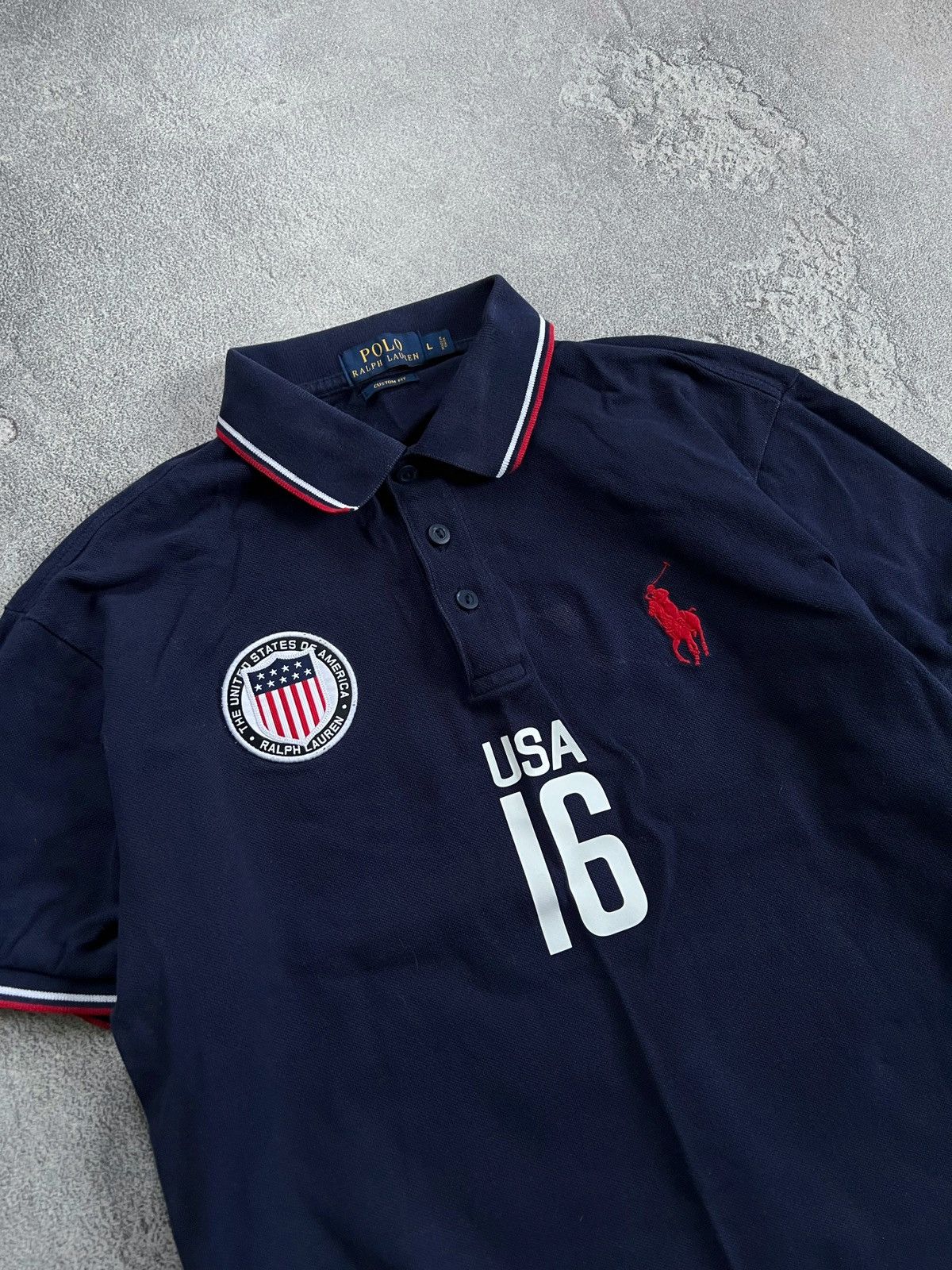Polo Ralph Lauren Polo Ralph Lauren Shirt Sz L Logo USA 16 Custom Fit Big Pony Size US L / EU 52-54 / 3 - 3 Thumbnail