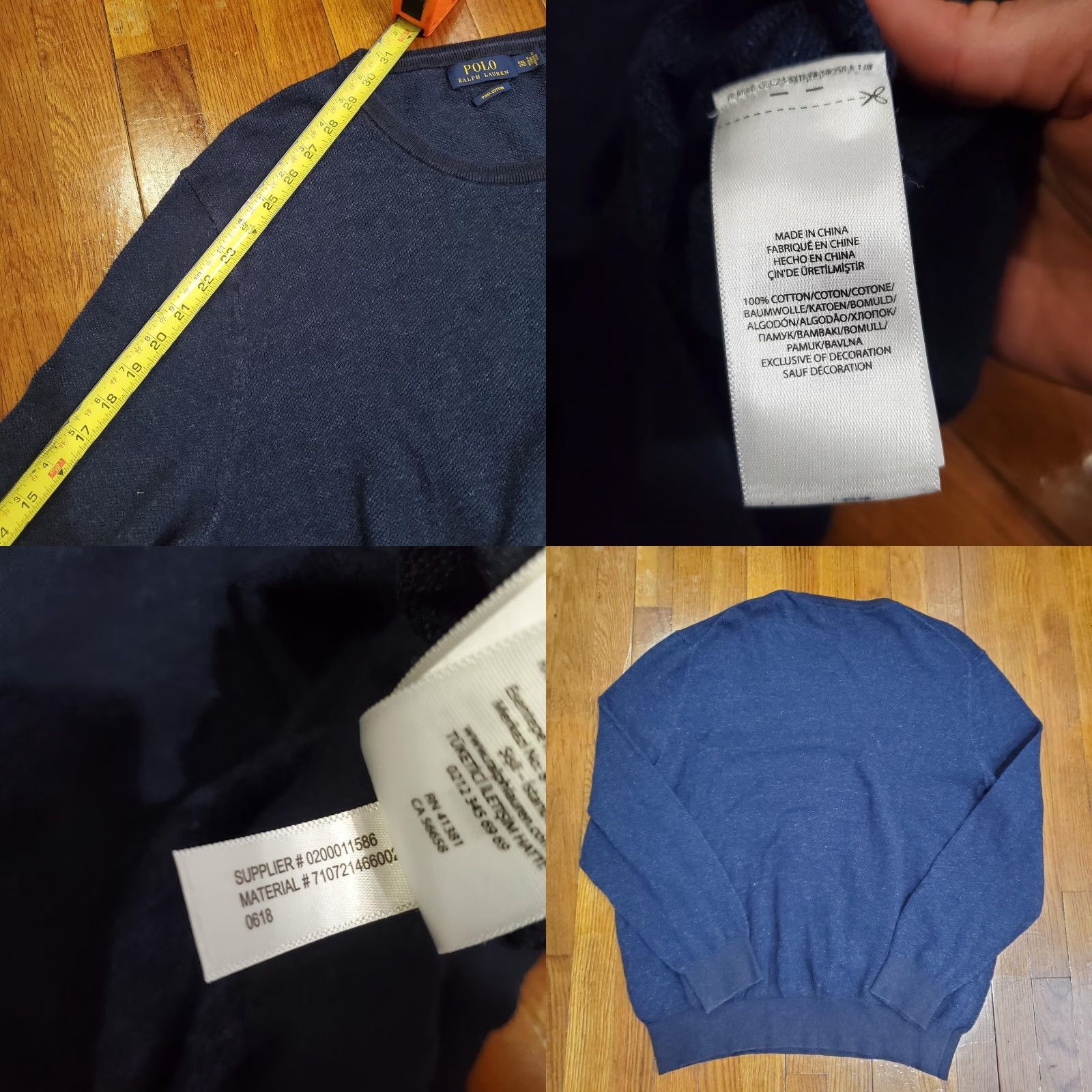 Polo Ralph Lauren Polo Ralph Lauren Sweater Mens 2XL Navy Blue Crewneck Pullover Cotton Knit Solid Size US XXL / EU 58 / 5 - 8 Thumbnail