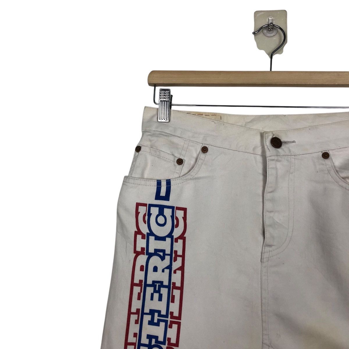 Hysteric Glamour Vintage Hysteric Glamour Kinky Jeans White Denim Logo Skirt Size 30" / US 8 / IT 44 - 7 Thumbnail