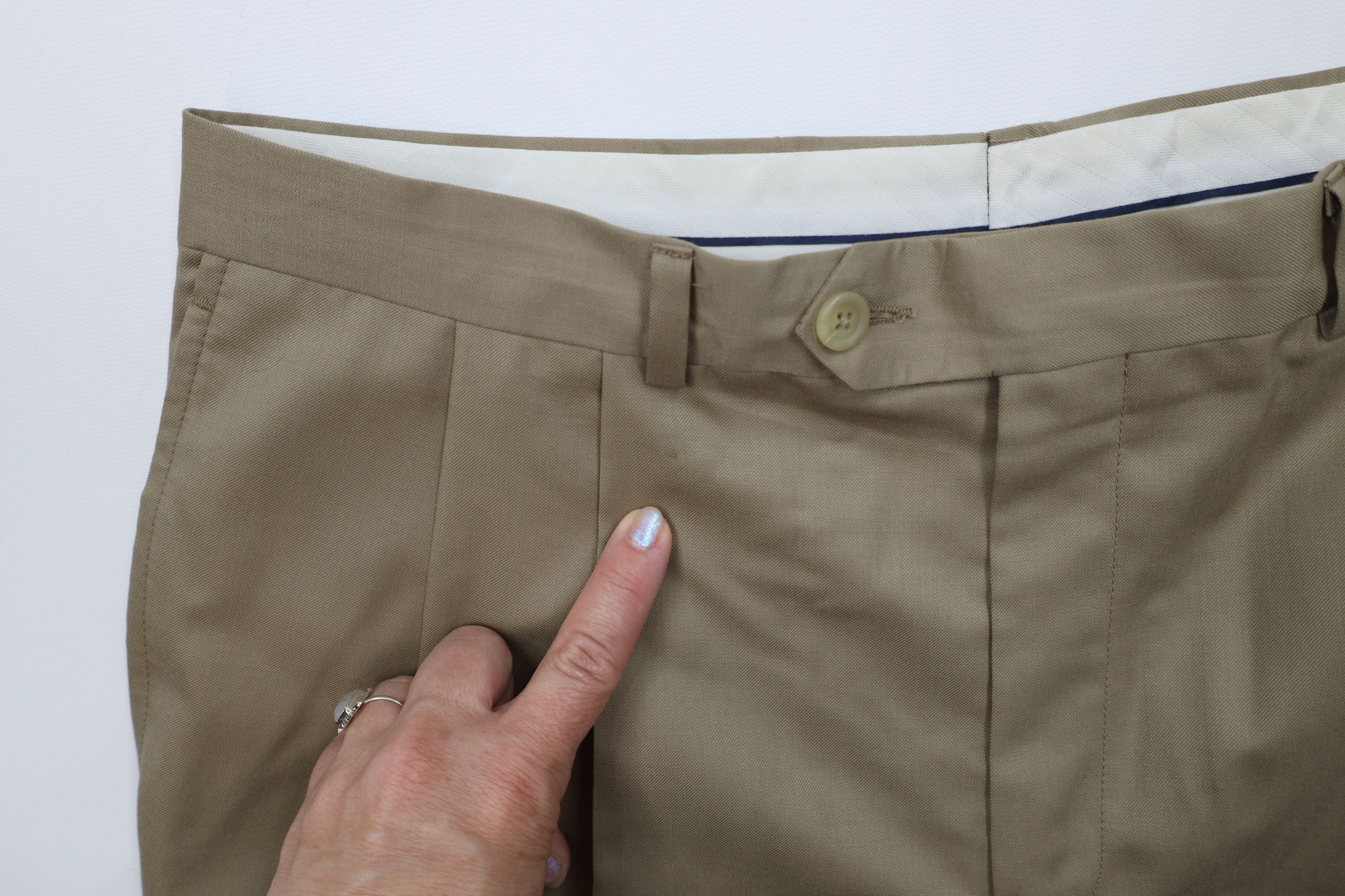 Polo Ralph Lauren Vintage 90s Ralph Lauren Wool Cashmere Wide Leg Chino Pants Size US 34 / EU 50 - 5 Thumbnail