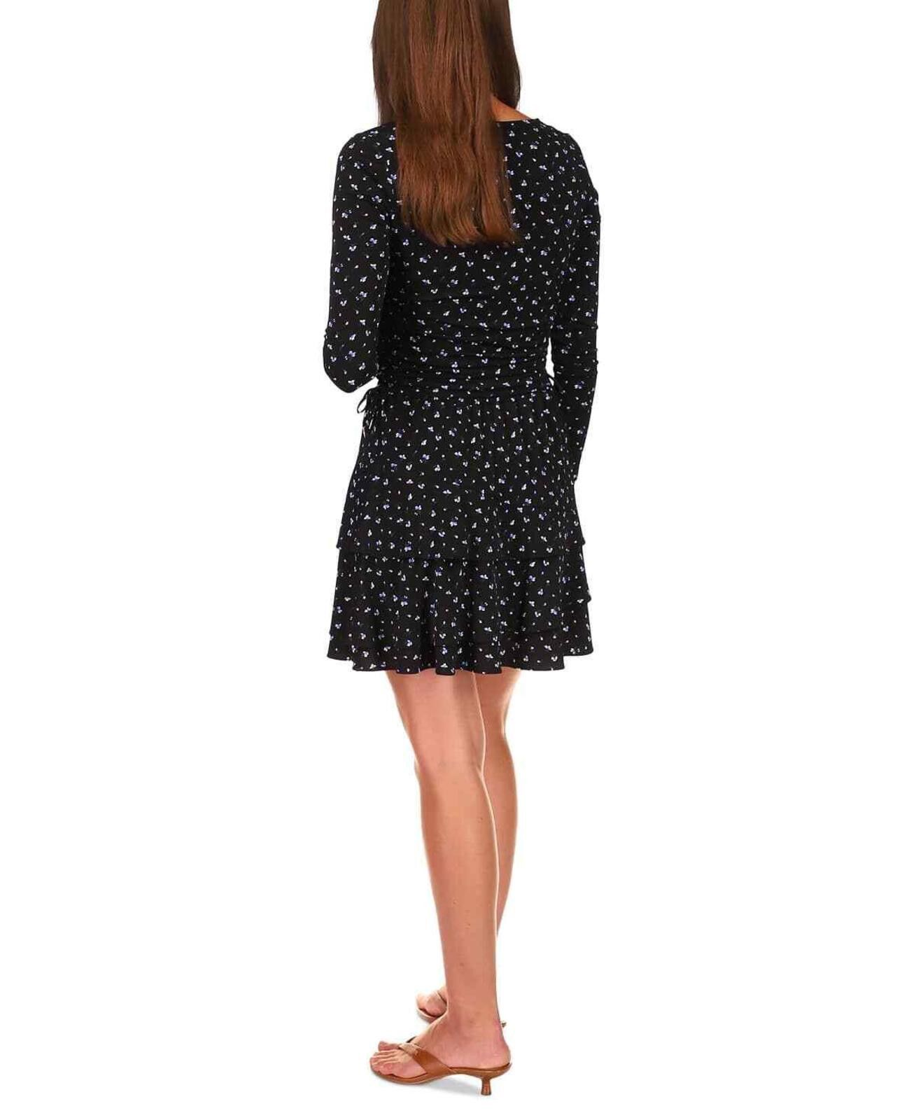 Michael Kors MICHAEL Michael Kors Women's Blue Floral-Print Tiered Skirt Size 36" / US 14 / IT 50 - 2 Thumbnail