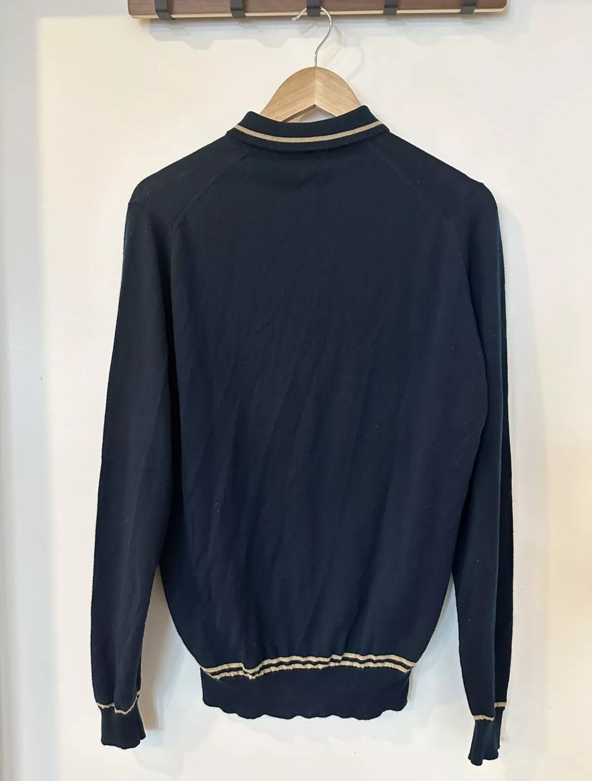 John Smedley Long Sleeve Polo, 100% Pure Wool, made in England Size US M / EU 48-50 / 2 - 2 Thumbnail