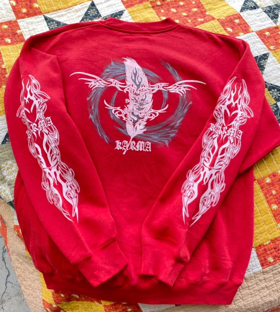 Vintage Vintage 90s Karma Sweatshirt Size US L / EU 52-54 / 3 - 1 Thumbnail