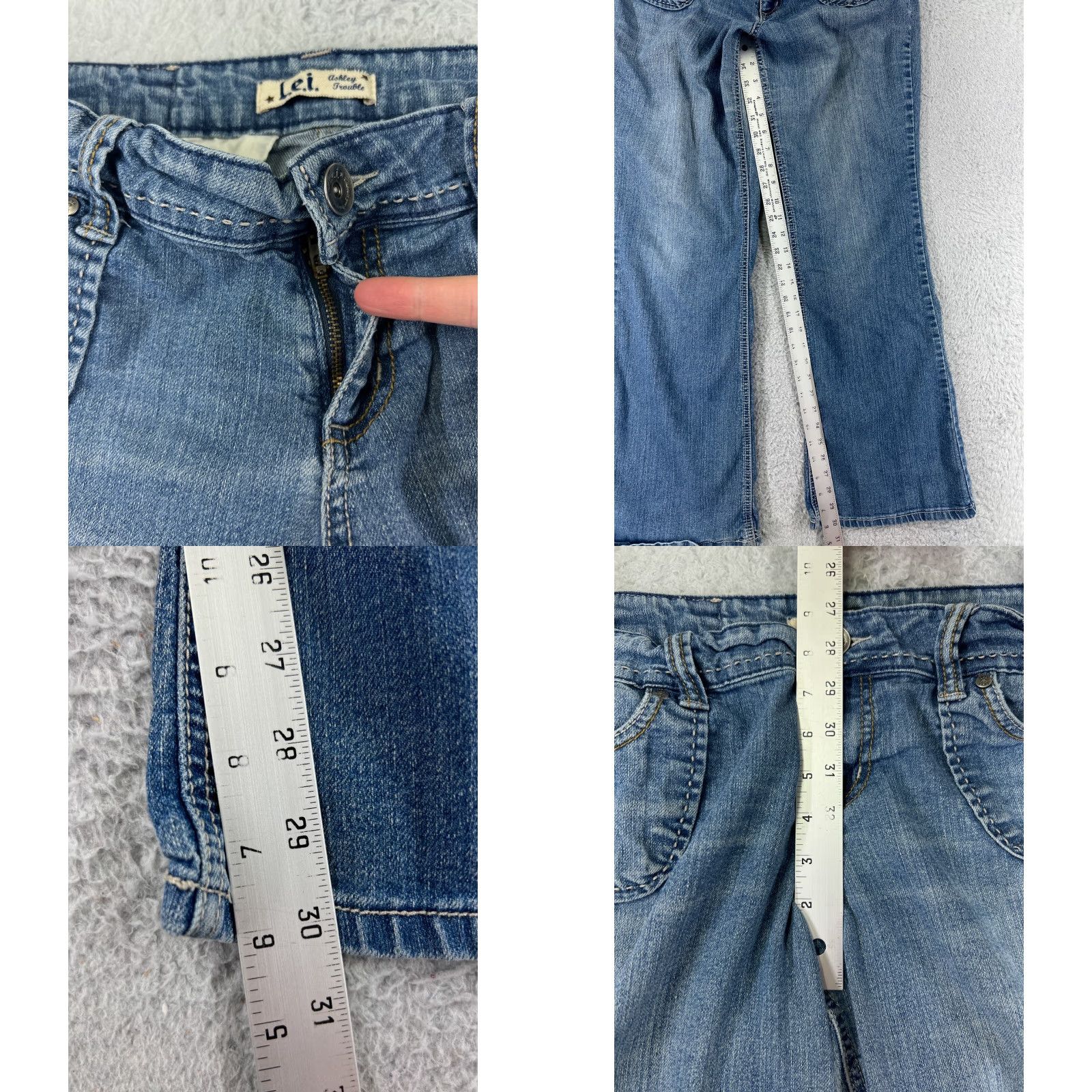 Vintage LEI Jeans Womens Jeans Midnight Blue Distressed Mid Rise Bootcut 31 Blue Denim Set Regular Size 31 Womens Size 24" / US 00 / IT 34 - 8 Thumbnail
