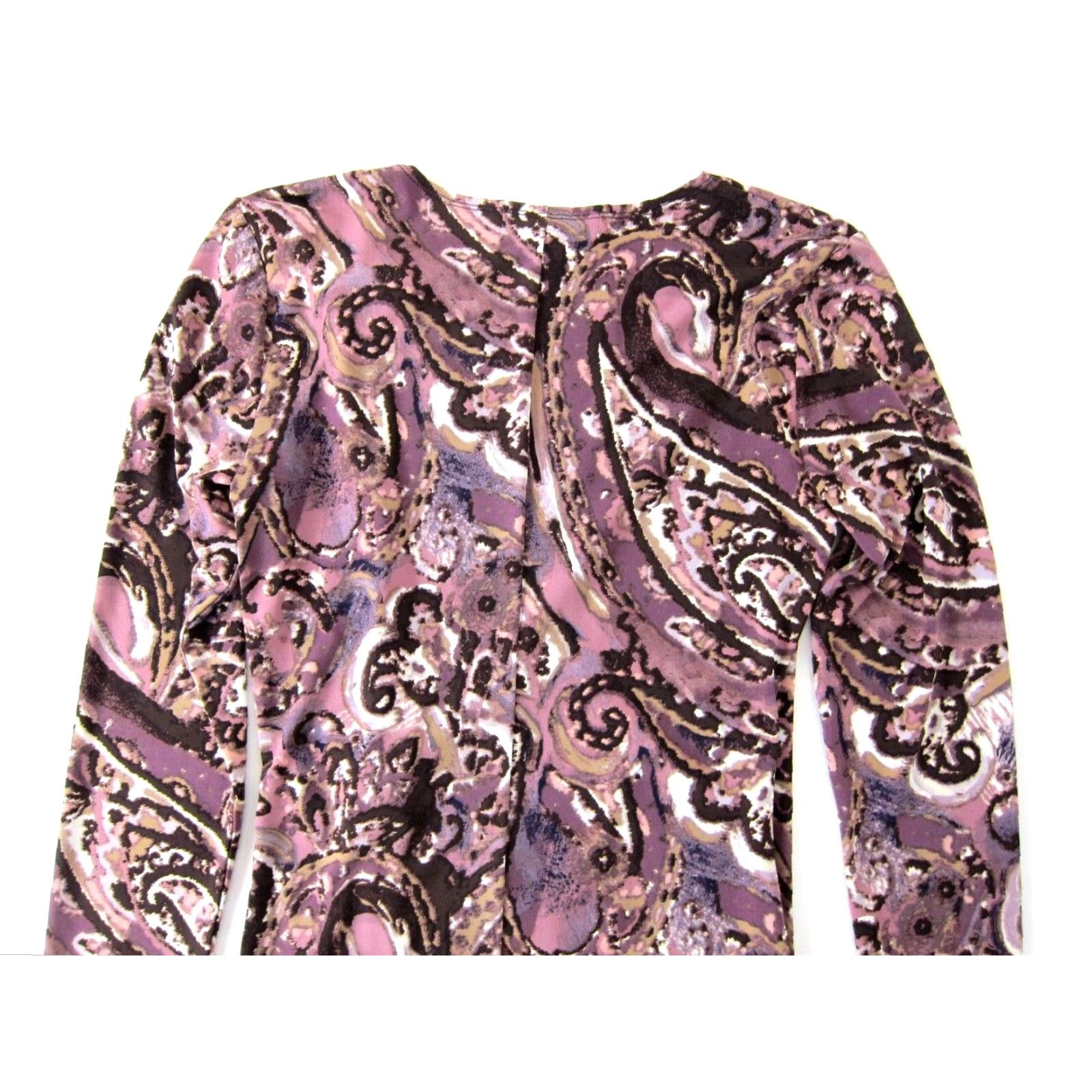 Michael Kors Michael Kors Pink Purple Long Sleeve V-Neck Stretch Wrap Dress 6 Women Dress Knit Geometric Pattern, 80s 90s Theme, Regular Size Size M / US 6-8 / IT 42-44 - 5 Thumbnail