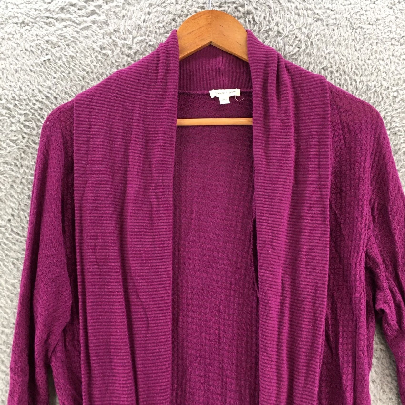 Vintage Silence Noise Cardigan Sweater Womens XS Purple Knit Open Front Long Sleeve Size XS / US 0-2 / IT 36-38 - 2 Thumbnail