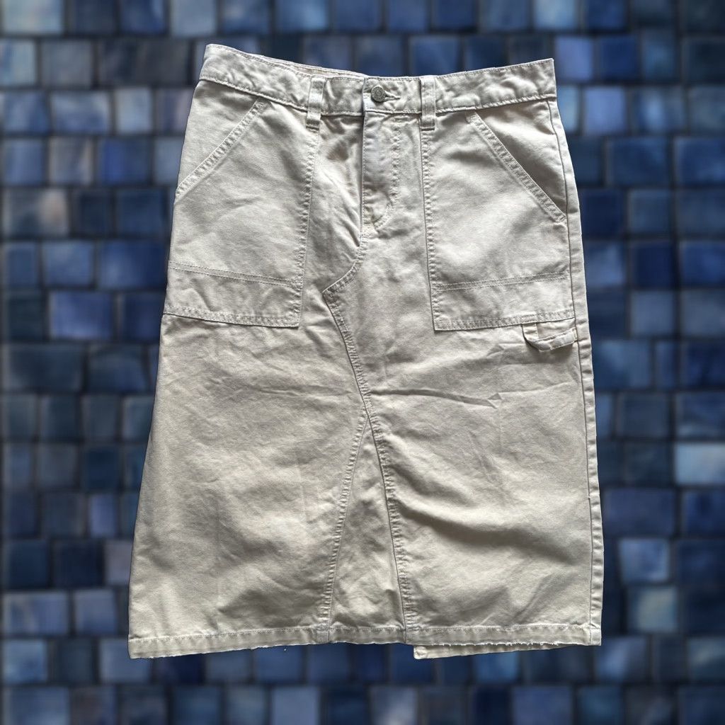 Urban Outfitters BDG Urban Outfitters Cargo Khaki Denim Canvas Midi Skirt Carpenter Size Medium Size 32" / US 10 / IT 46 - 1 Thumbnail