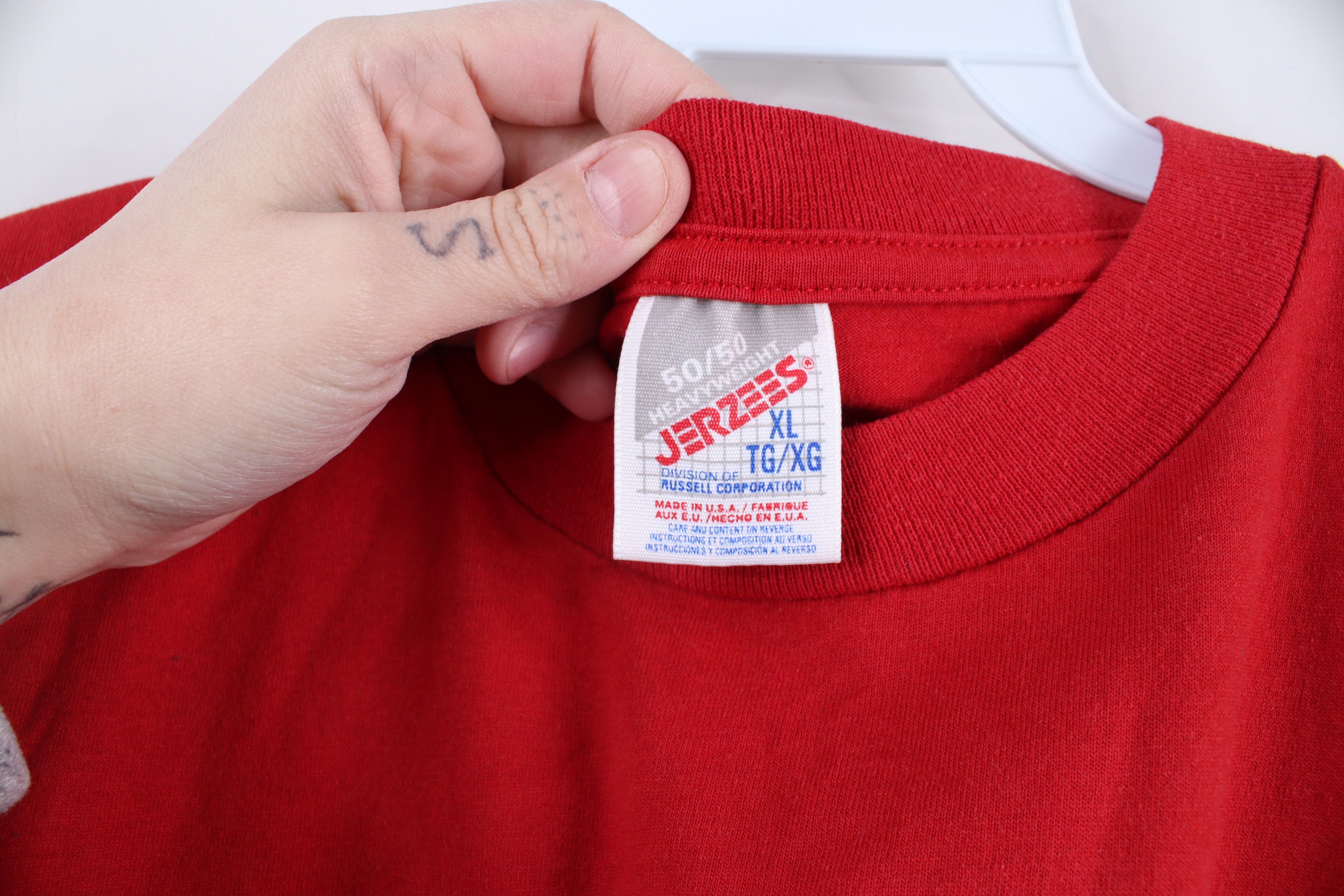 Vintage Vintage 90s Spell The War Party Short Sleeve T-Shirt Red USA Size US XL / EU 56 / 4 - 8 Thumbnail