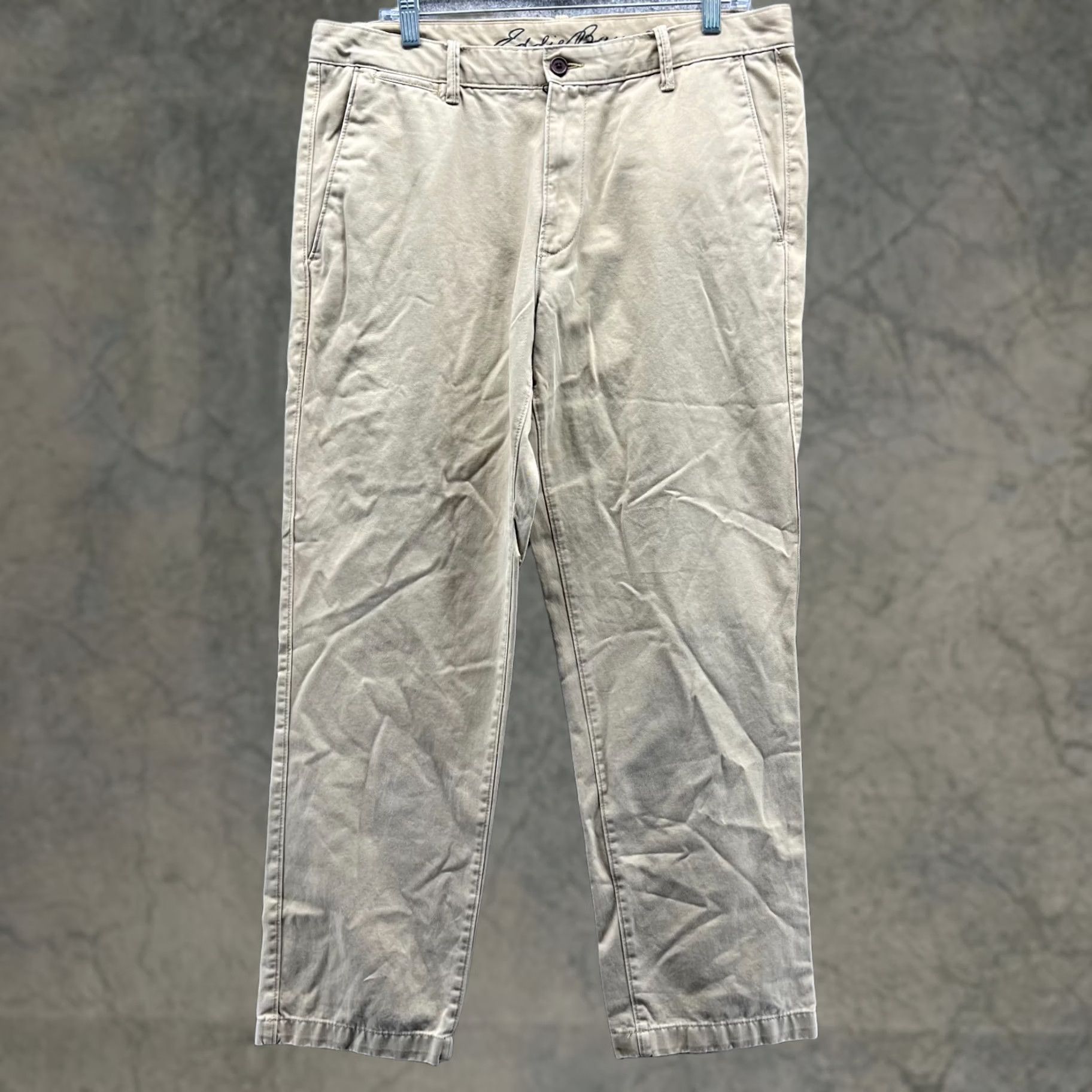 Eddie Bauer Eddie Bauer Pants Men 35x30 Chino Flat Front Beige Cotton Canvas / Regular Rise / Button Closure / Pockets / Straight Leg / Size 35 Beach? Size US 35 - 1 Thumbnail