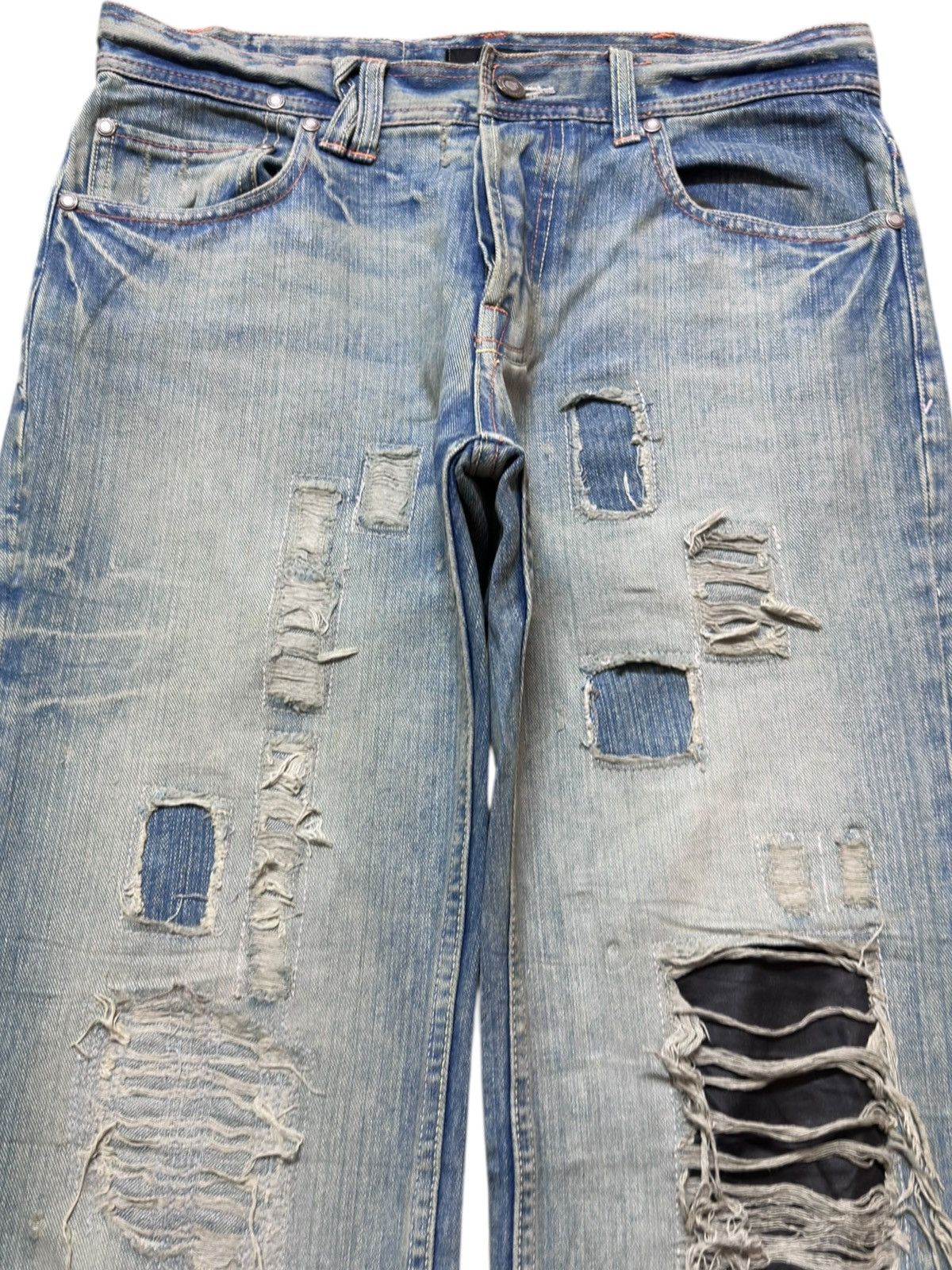 Beauty Beast Vintage Blaind Alley Ripped Mudwash Grunge Distressedd Denim Size US 31 - 2 Thumbnail