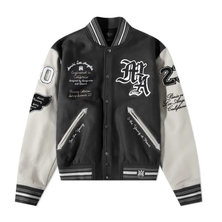 Amiri o1mle1024 Oversized Varsity Jacket in Black Size US M / EU 48-50 / 2 - 1 Thumbnail