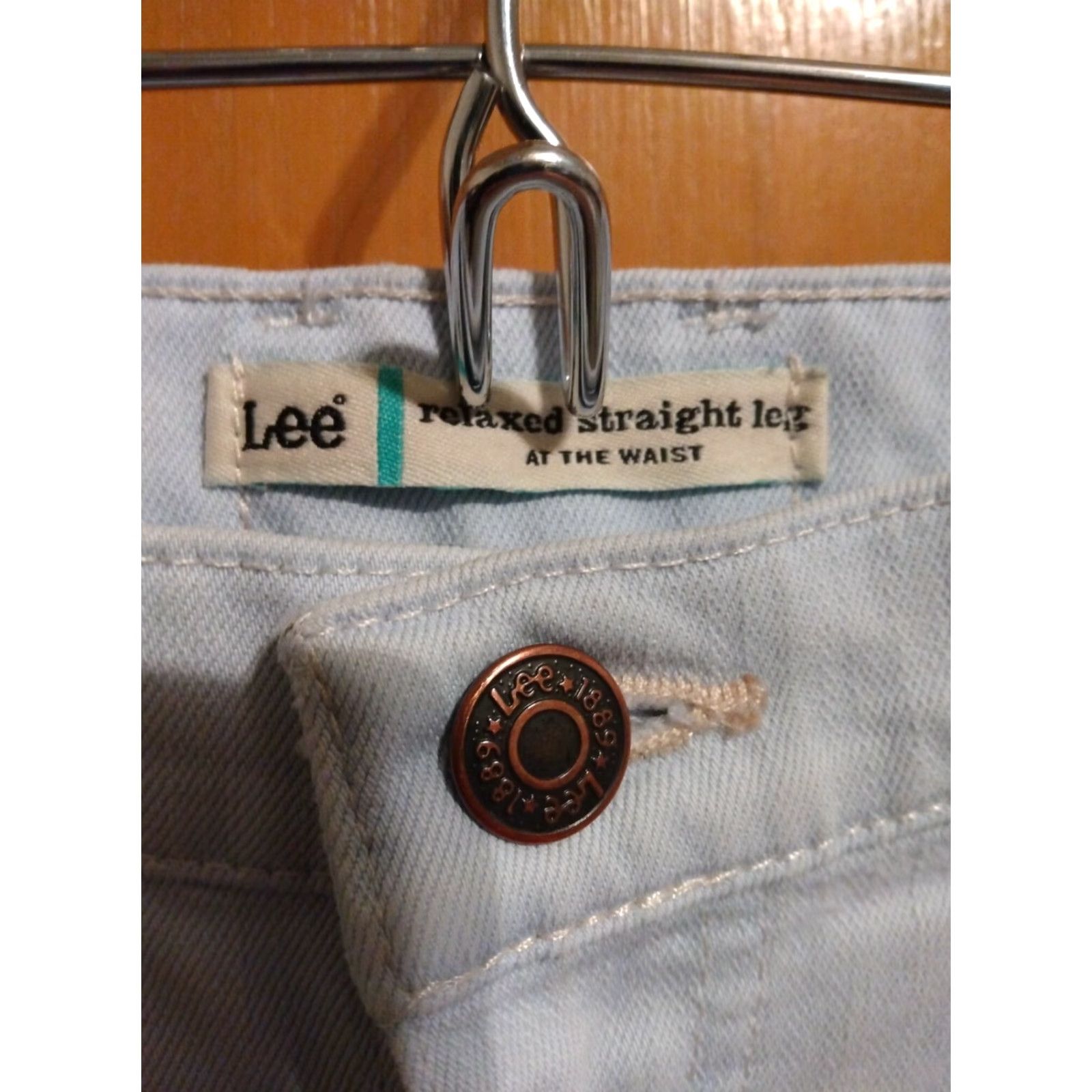 Lee VINTAGE Lee Jeans Women SZ. 12 Medium 32" X 28" Light Blue Relaxed Fit Straight Jeans Womens Size 24" / US 00 / IT 34 - 7 Thumbnail