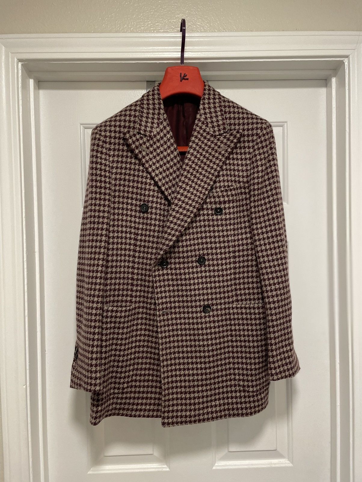 image of Isaia 38R Cashmere Jacket New in Brown, Men's