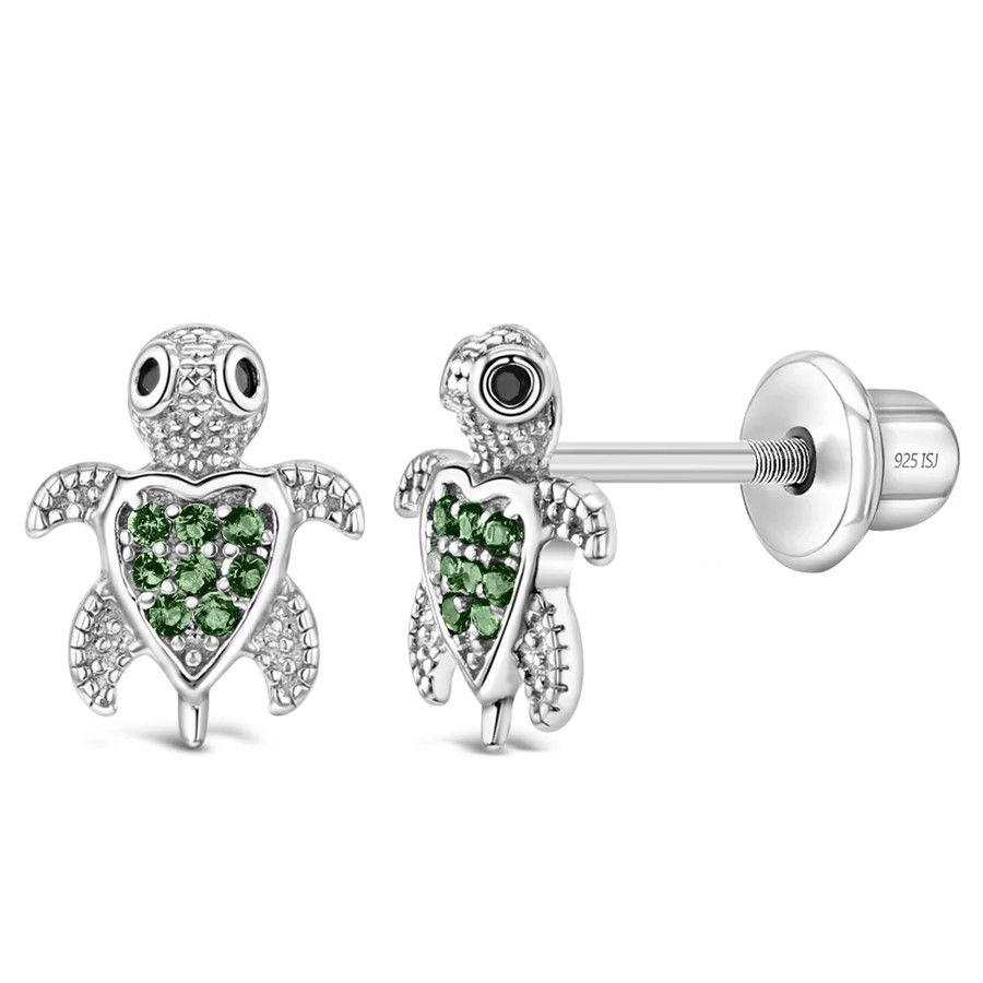 Other Adorable Turtle Green Girls Earrings - Sterling Silver Size ONE SIZE - 3 Thumbnail