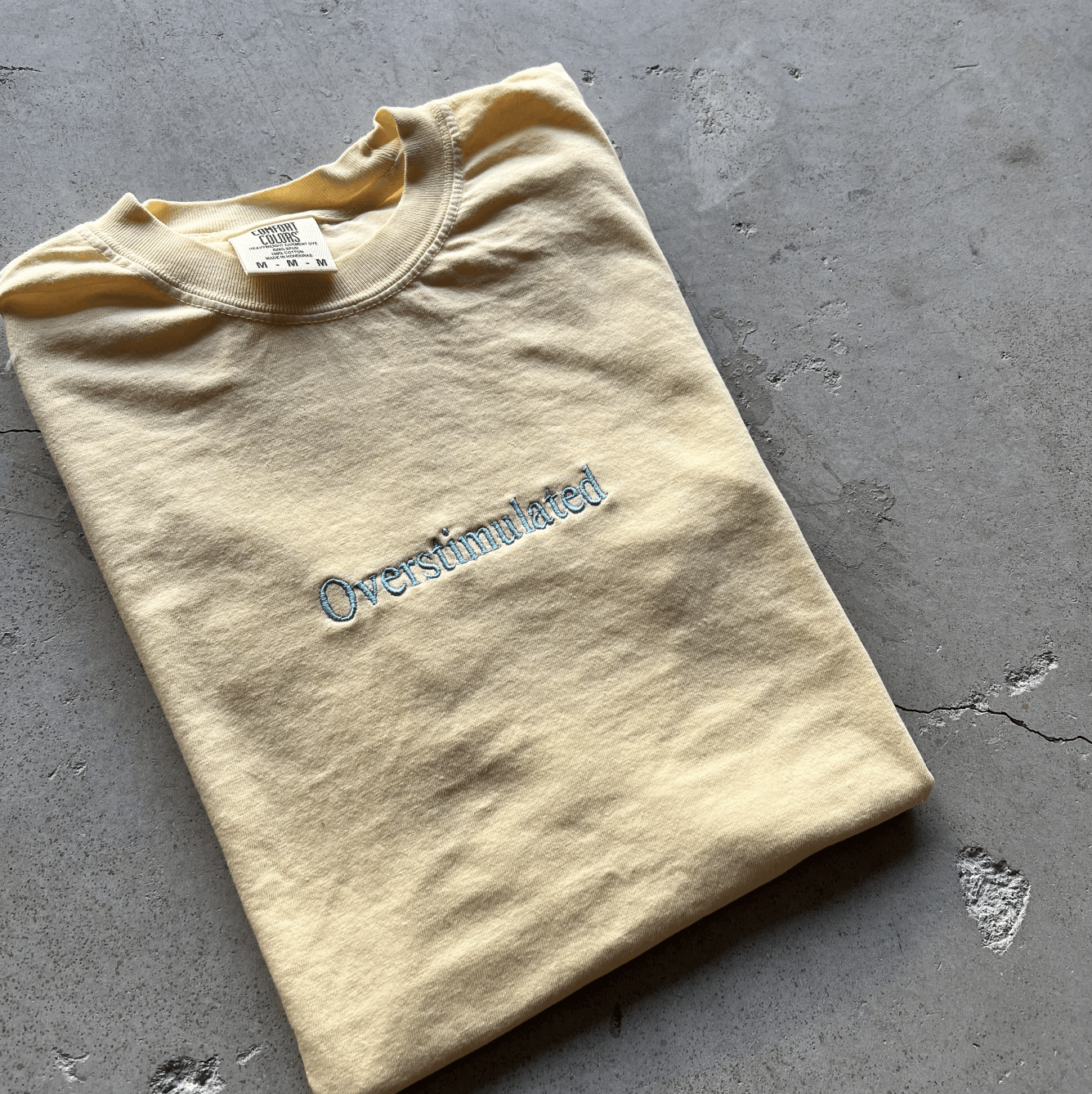 Prolific Overstimulated 100% Cotton Tshirt Embroidered Size US XL / EU 56 / 4 - 2 Thumbnail