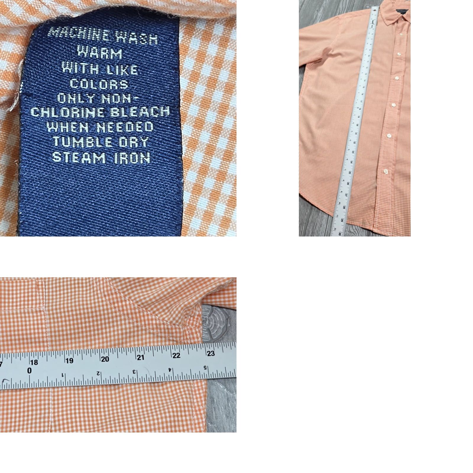 Polo Ralph Lauren Ralph Lauren Polo Jeans Co Button Up Orange Check L Short Sleeve Shirt Flag Logo Mens Regular Slim Fit Size US L / EU 52-54 / 3 - 8 Thumbnail