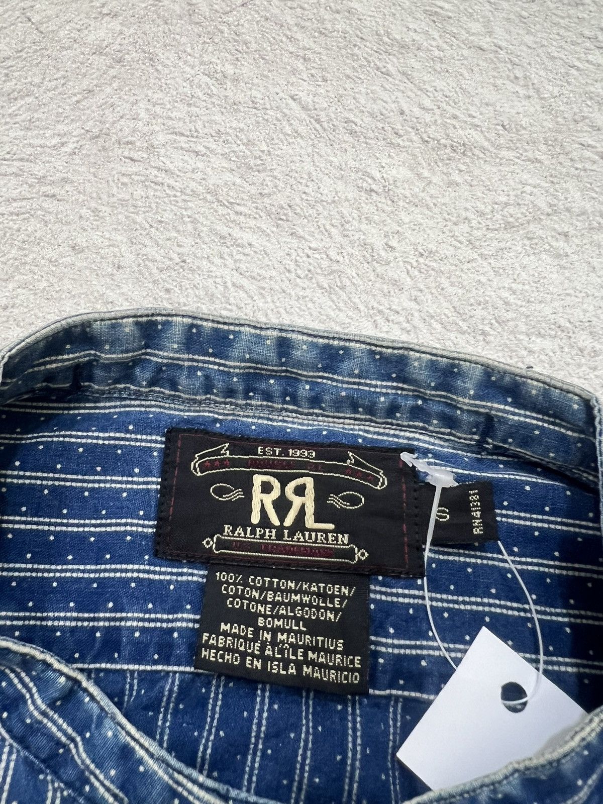 RRL Ralph Lauren 2000s RRL Double RL Pattern Hickory Stripe Collar Ls Shirt Size US L / EU 52-54 / 3 - 6 Thumbnail