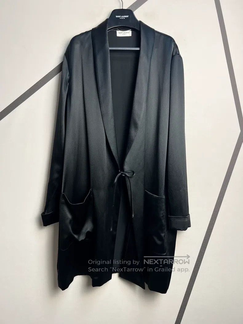 Saint Laurent Paris Saint Laurent Paris Black Mulberry Silk Sleep Robe Silk Ja Size US M / EU 48-50 / 2 - 1 Thumbnail
