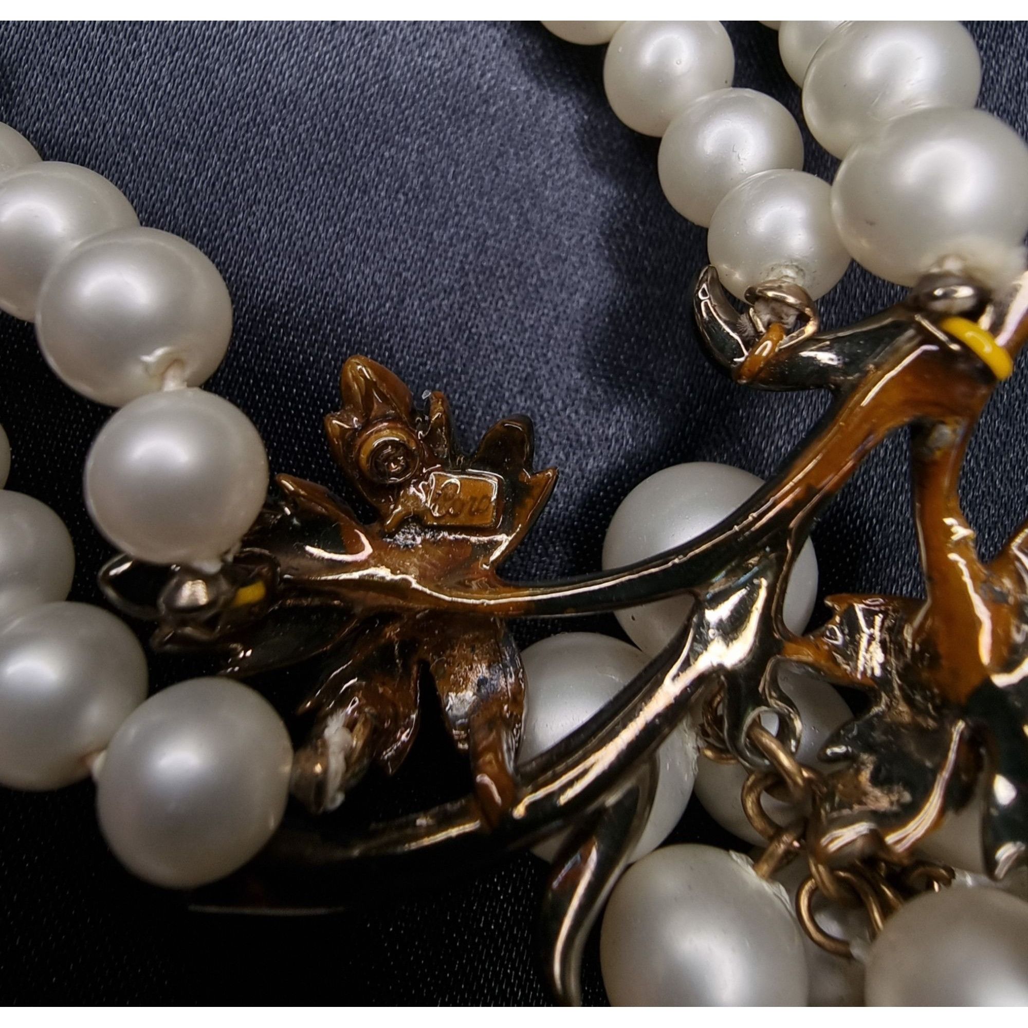 Vintage Vintage Coro 1950s Double-Strand Faux Pearl Necklace With Gr Size ONE SIZE - 3 Thumbnail