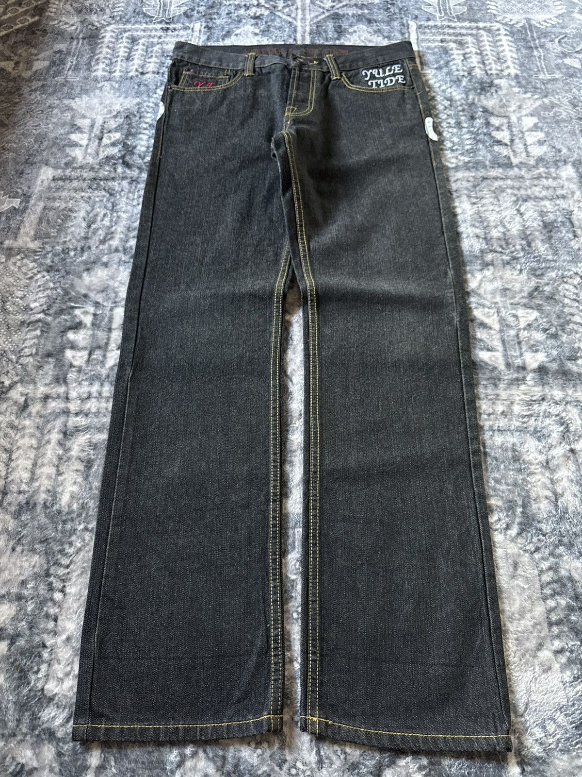 Japanese Brand Yuletide & Jubilation Skull Snake Tattoo Y2K Jeans Size US 32 / EU 48 - 2 Thumbnail