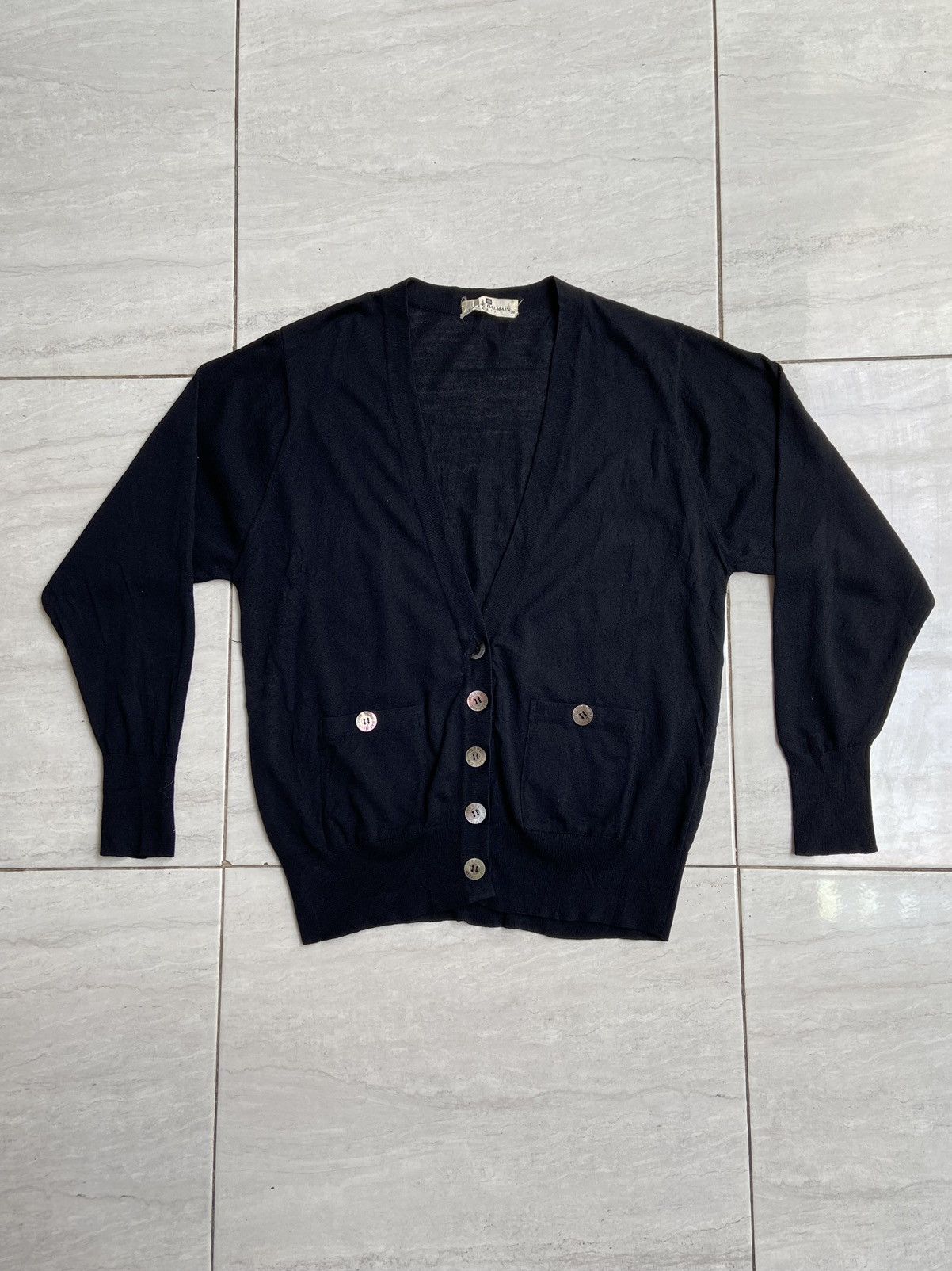 Pierre Balmain PIERRE BALMAIN Black Cardigan Size US S / EU 44-46 / 1 - 1 Thumbnail