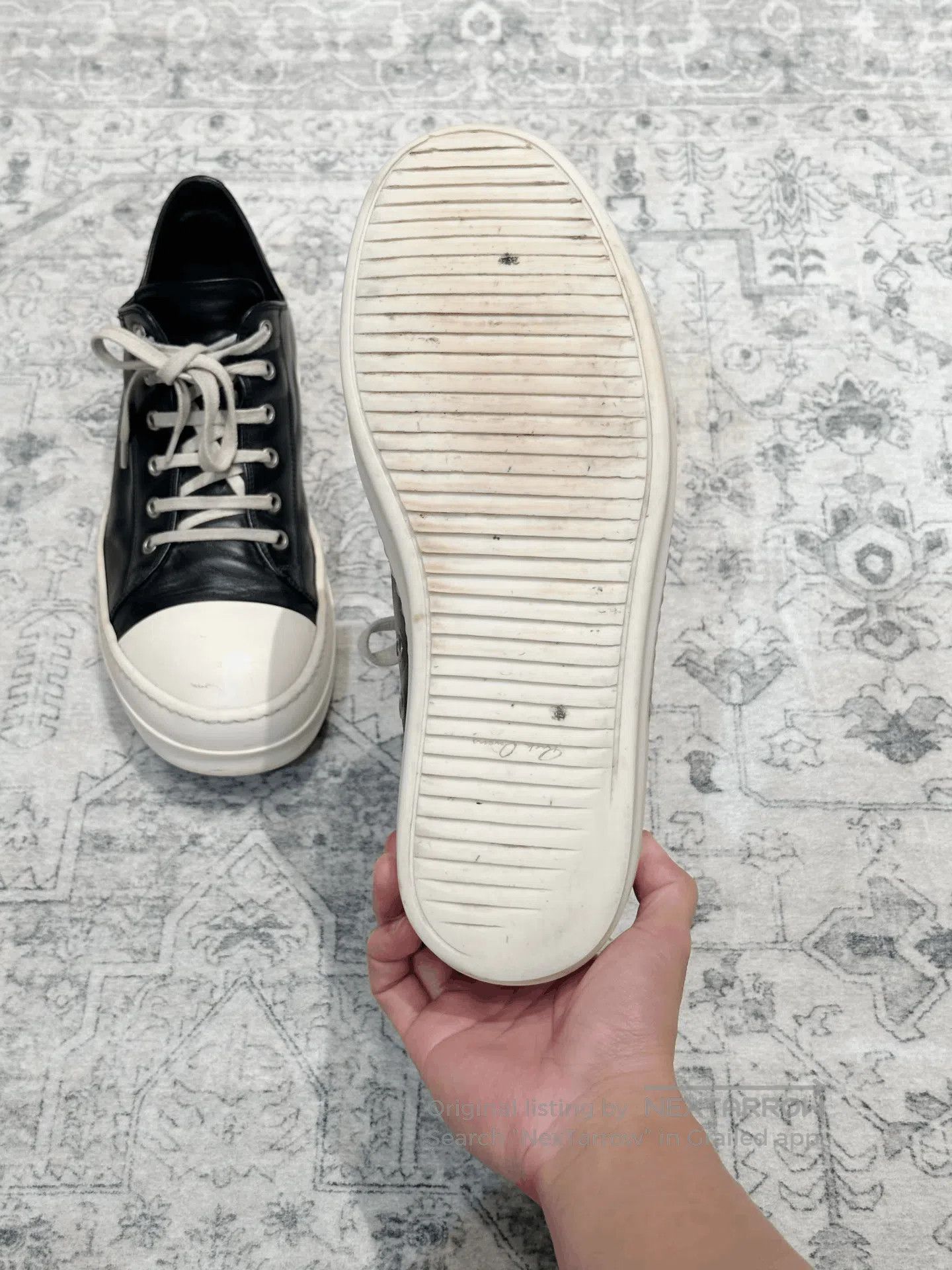 Rick Owens Rick Owens x Converse Low Top Leather Black White. Size US 10 / EU 43 - 9 Thumbnail