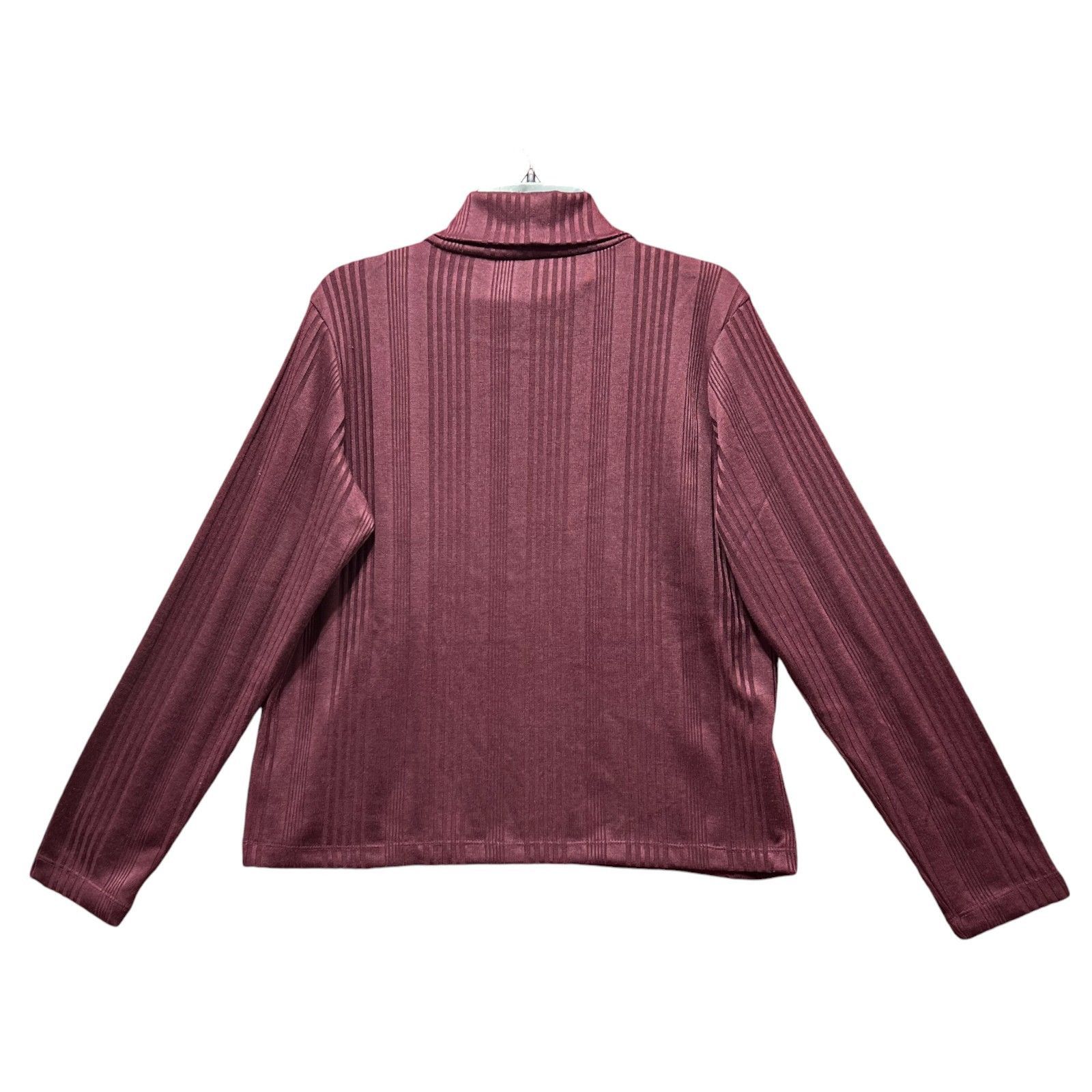 Other Knox Rose - Women's Long Sleeve Turtleneck Top - Plum - XXL Size XXL / US 16-18 / IT 52-54 - 3 Thumbnail