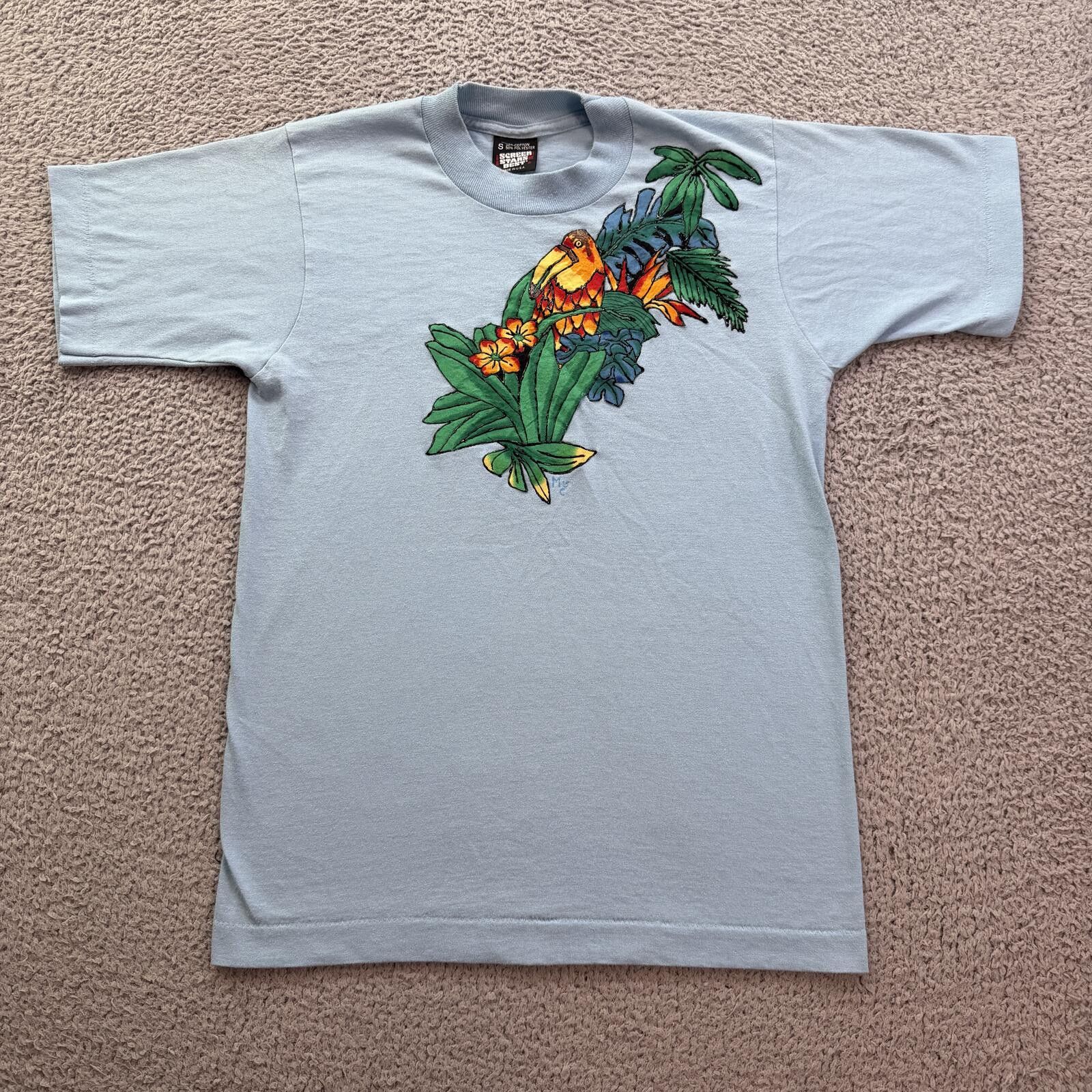 Other Vintage 80s Tropical Toucan Art T Shirt USA Hand Painted XS Size US XS / EU 42 / 0 - 1 Thumbnail