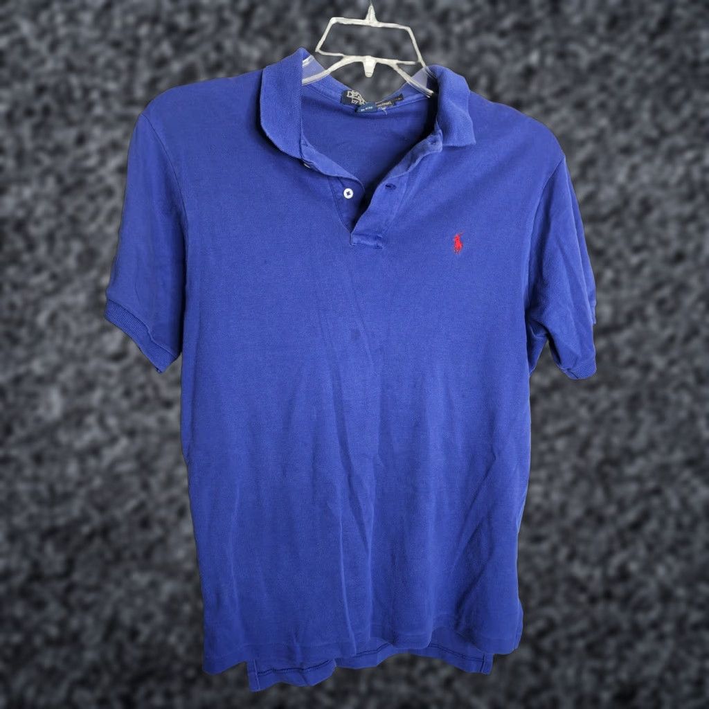 Ralph Lauren VINTAGE Ralph Lauren Polo Shirt Short Sleeve Mens L Blue 100% Cotton Logo Embroidered USA Golf Distressed Size US L / EU 52-54 / 3 - 1 Thumbnail