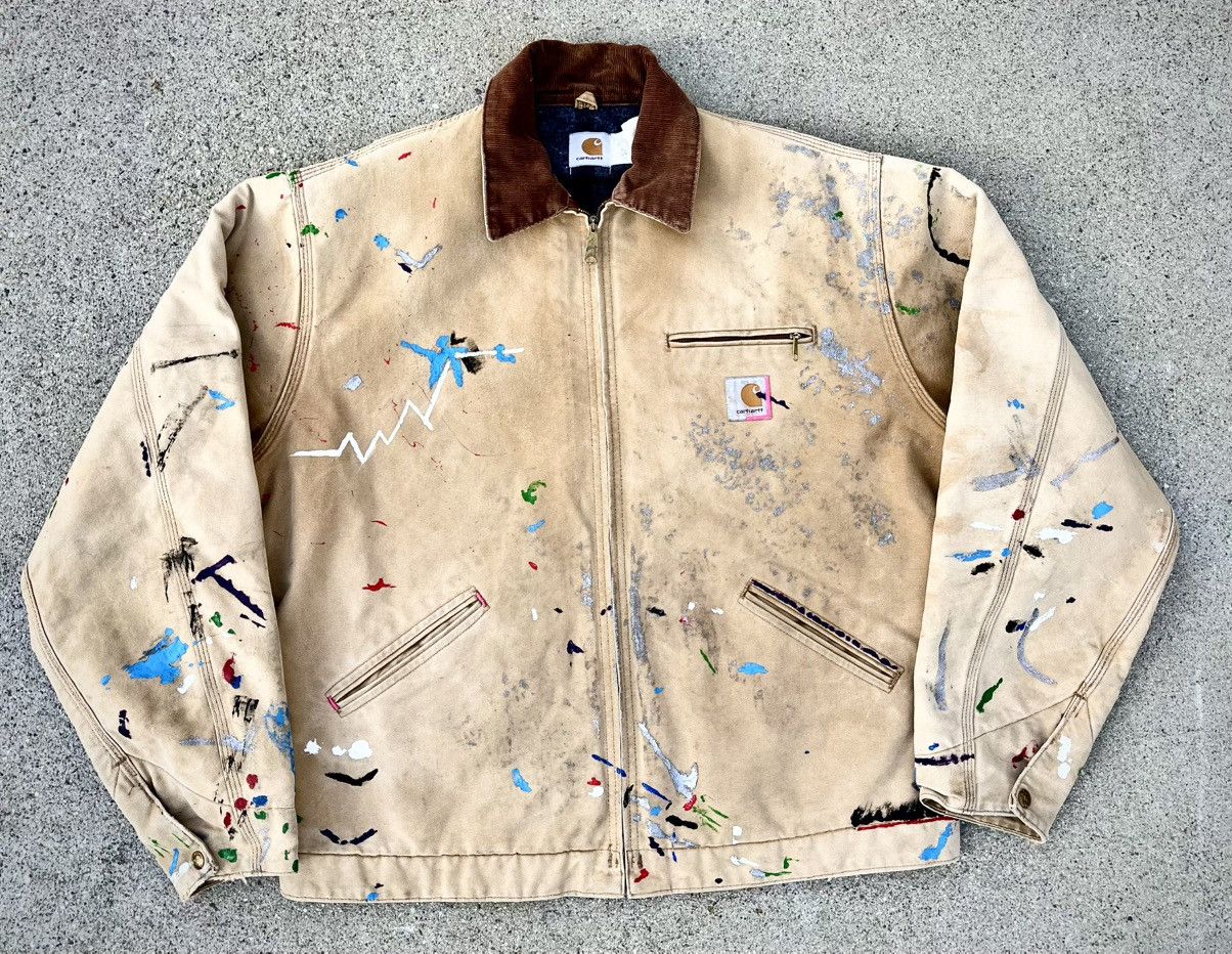 Carhartt Vintage Carhartt Detroit Jacket Thrashed Distressed Sun Fade Size US XL / EU 56 / 4 - 9 Thumbnail