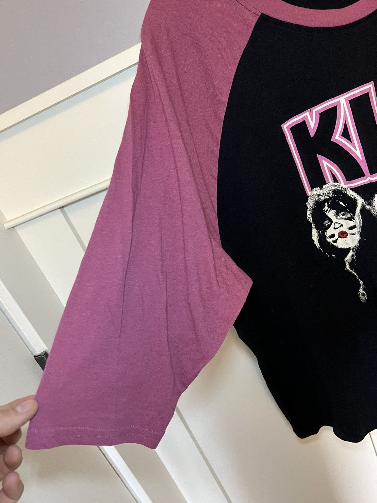 KISS KISS pink raglan sleeve shirt Size US XL / EU 56 / 4 - 7 Thumbnail