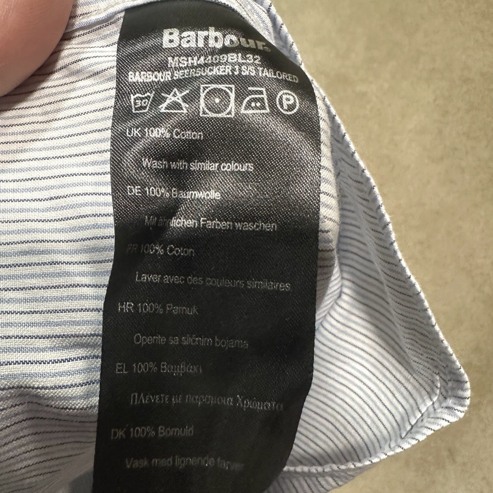 Barbour Barbour Button Up Shirt Mens Medium Blue Striped Tailored Fit Shirt (Barbour) Size US M / EU 48-50 / 2 - 7 Thumbnail