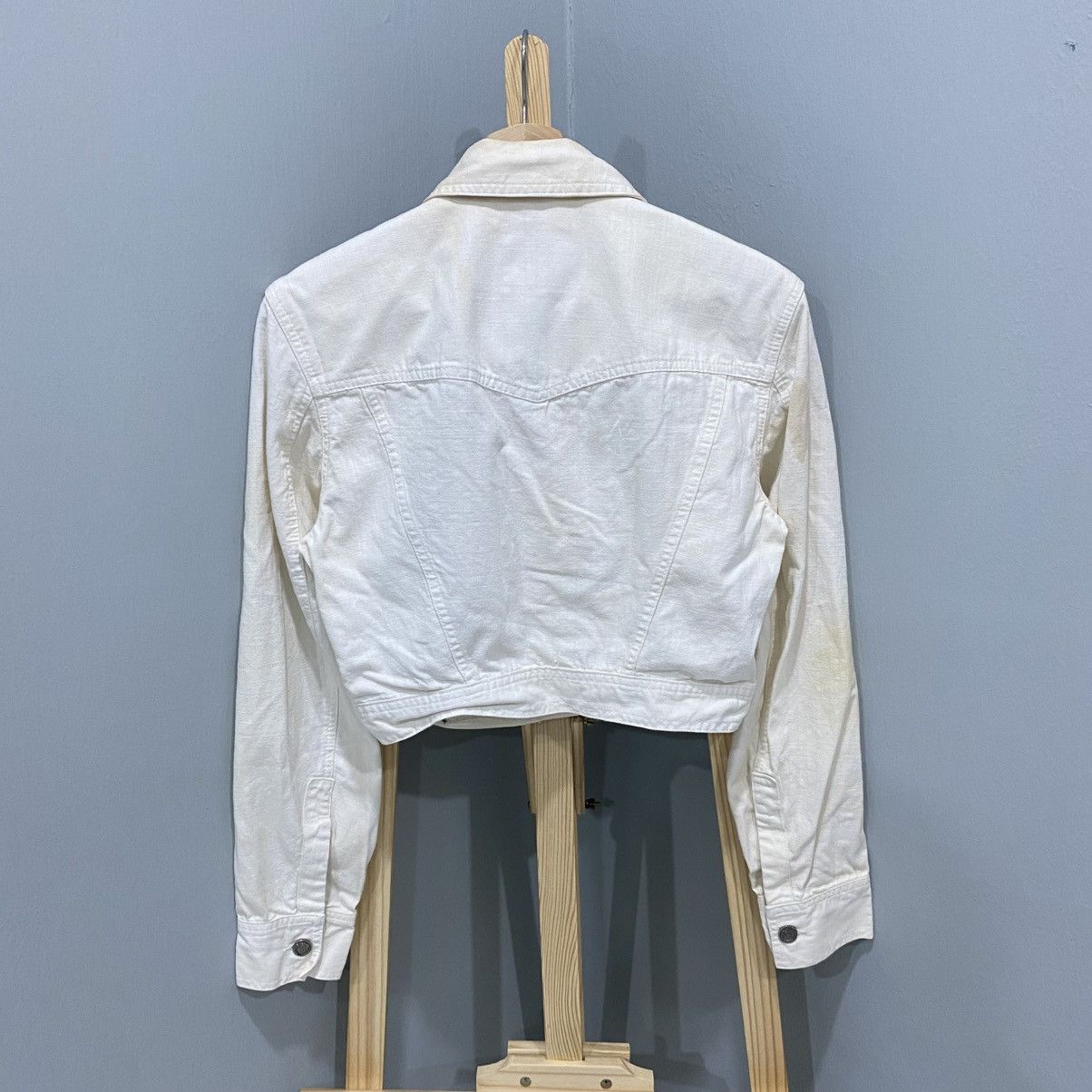 Versace Jeans Couture Vintage Versace Jeans Couture White Crop DenimTrucker Jacket Size S / US 4 / IT 40 - 2 Thumbnail