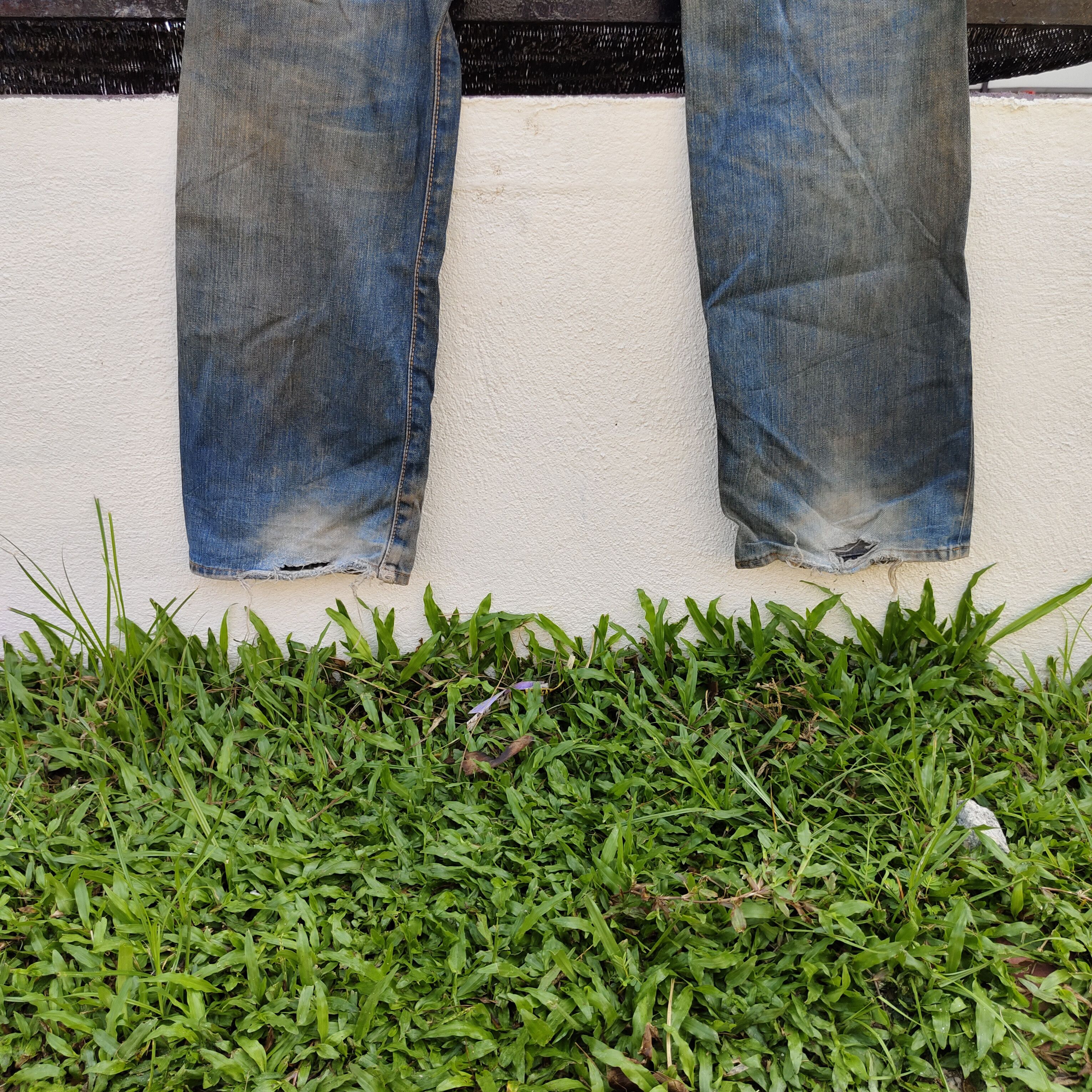 Lee Vintage 90s Lee Cowboy Selvedge Destroyed Jean Size US 30 / EU 46 - 8 Thumbnail