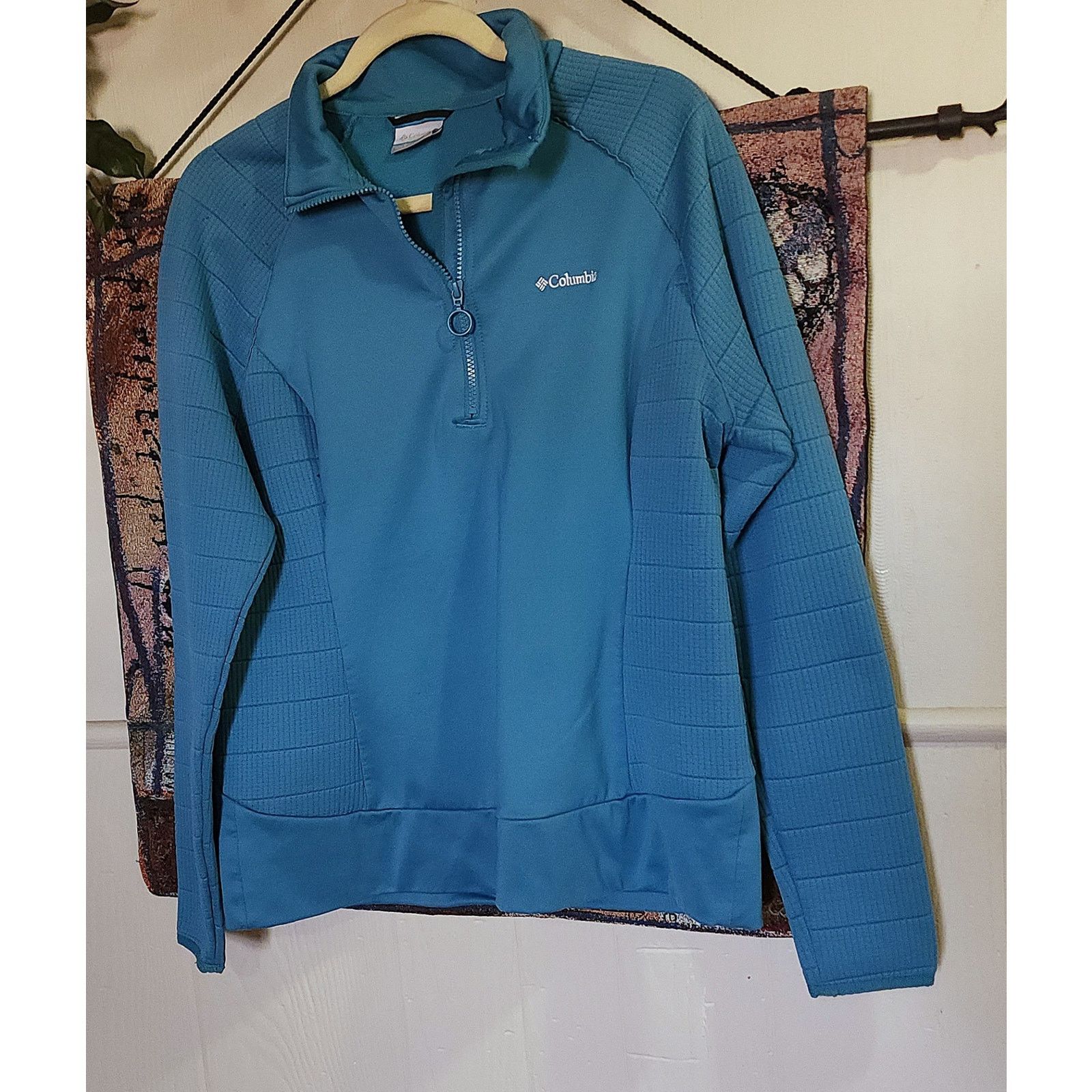 Columbia Columbia Size XL Teal Athletic Top Long Sleeve Fleece Size XL / US 12-14 / IT 48-50 - 1 Thumbnail