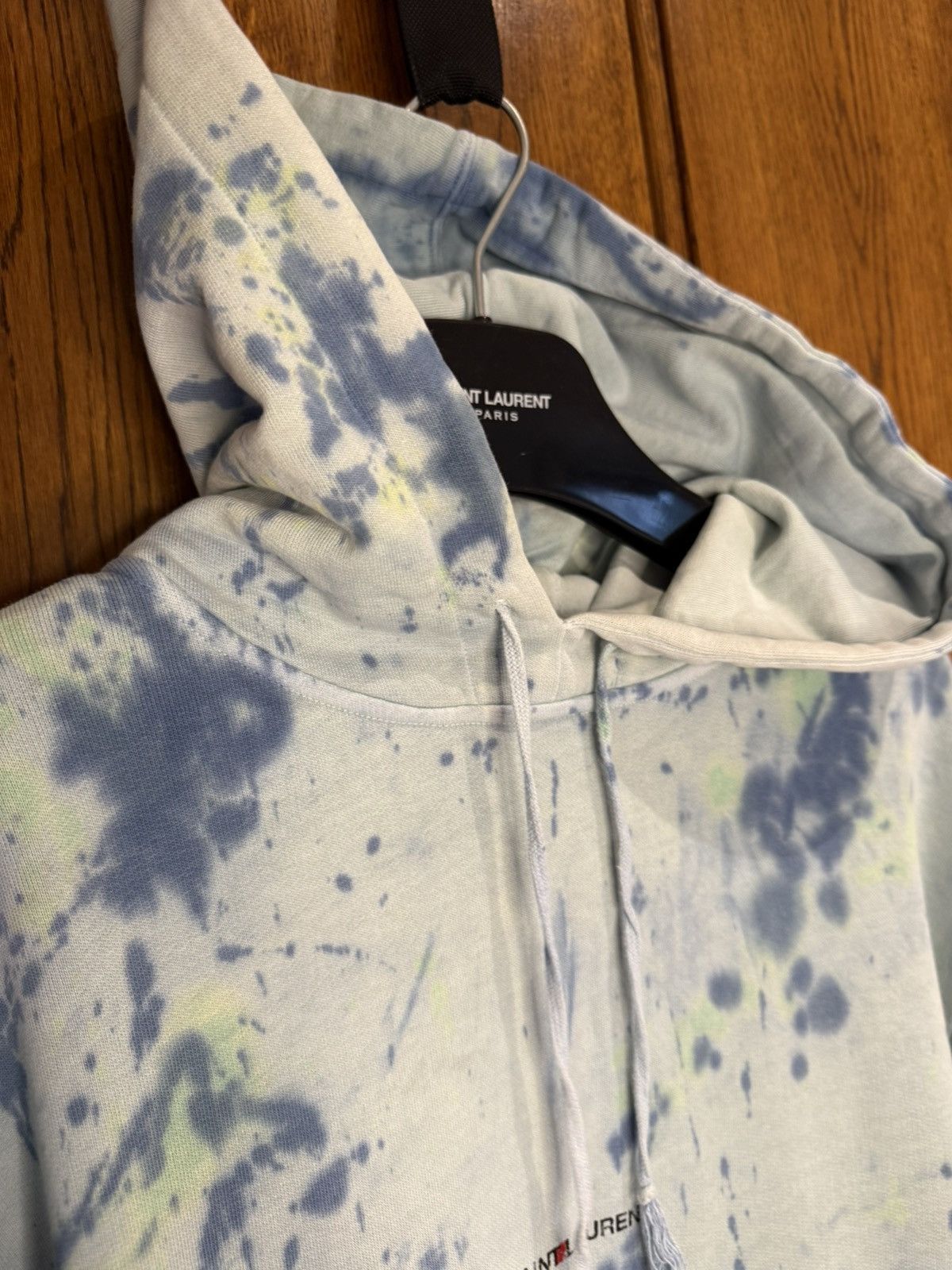 Saint Laurent Paris SS19 Saint Laurent rive gauche logo tie dye blue hoodie S Size US S / EU 44-46 / 1 - 9 Thumbnail