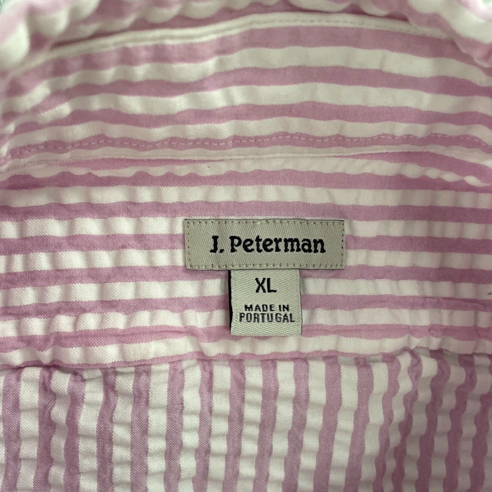 Vintage VINTAGE J. Peterman Shirt Men Button-Down Pink Stripe Seersucker XL Adult Long Sleeve Casual Beachwear Lightweight Cotton Button-Up Mens Size US XL / EU 56 / 4 - 5 Thumbnail