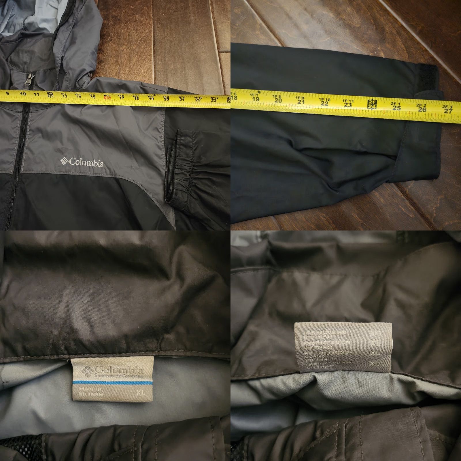 Vintage Columbia Windbreaker Jacket Men XL Hooded Lightweight Black Gray Zip Up Jacket Men XL Windbreaker Size US XL / EU 56 / 4 - 9 Thumbnail