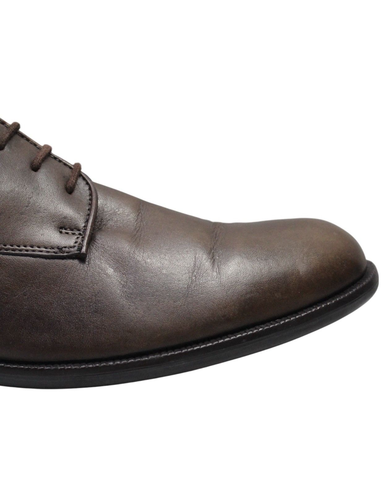 Japanese Brand 2000S STEFANO ROSSI CLASSIC BROWN LEATHER DERBY SHOES Size US 7.5 / EU 40-41 - 7 Thumbnail