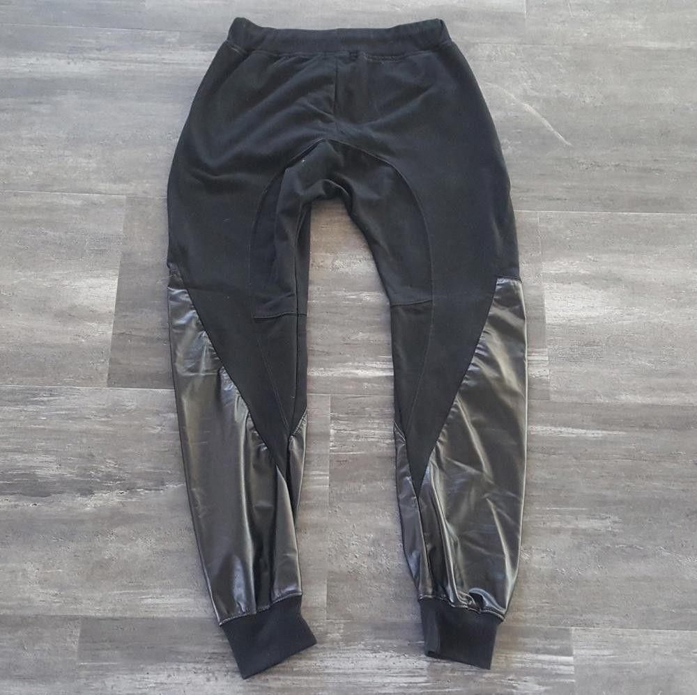 American Stitch Black Leather Detailed American Stitch Sweats Size 28" / US 6 / IT 42 - 2 Thumbnail