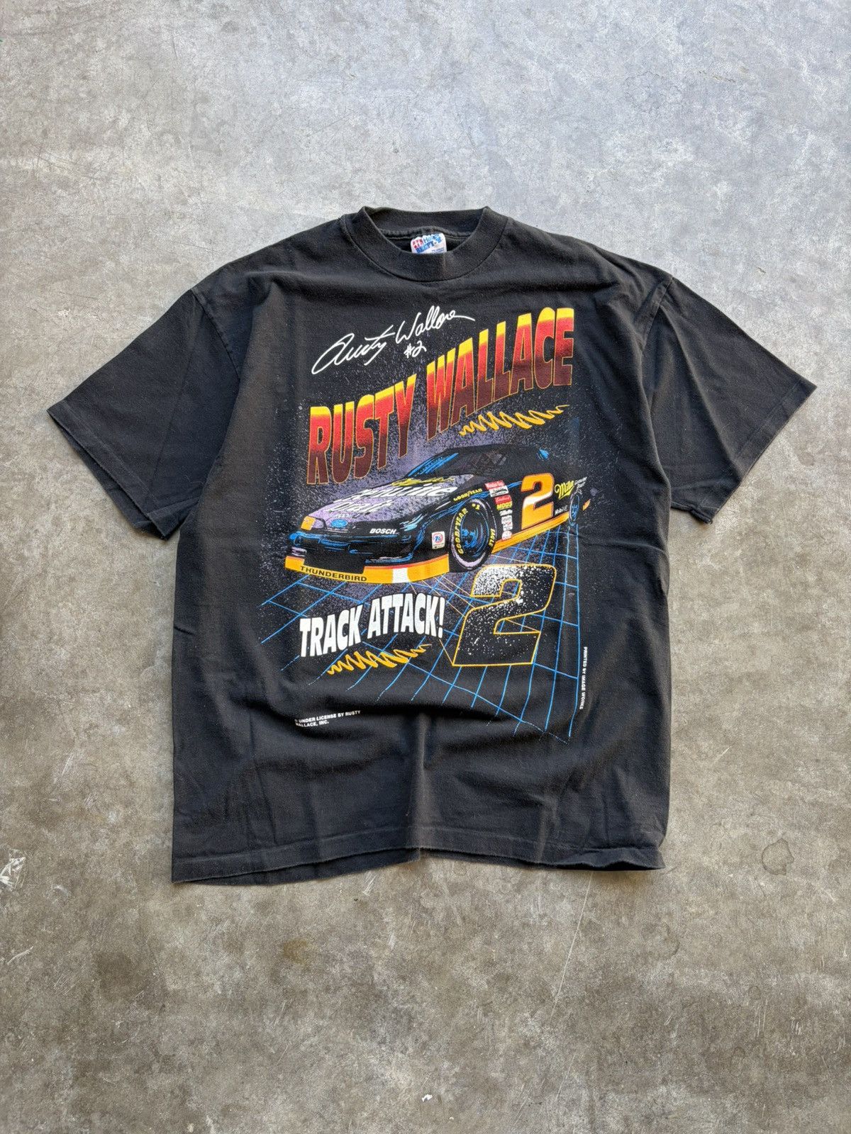NASCAR Vintage 1990’s Rusty Wallace NASCAR Graphic Racing Tee Size US L / EU 52-54 / 3 - 1 Thumbnail
