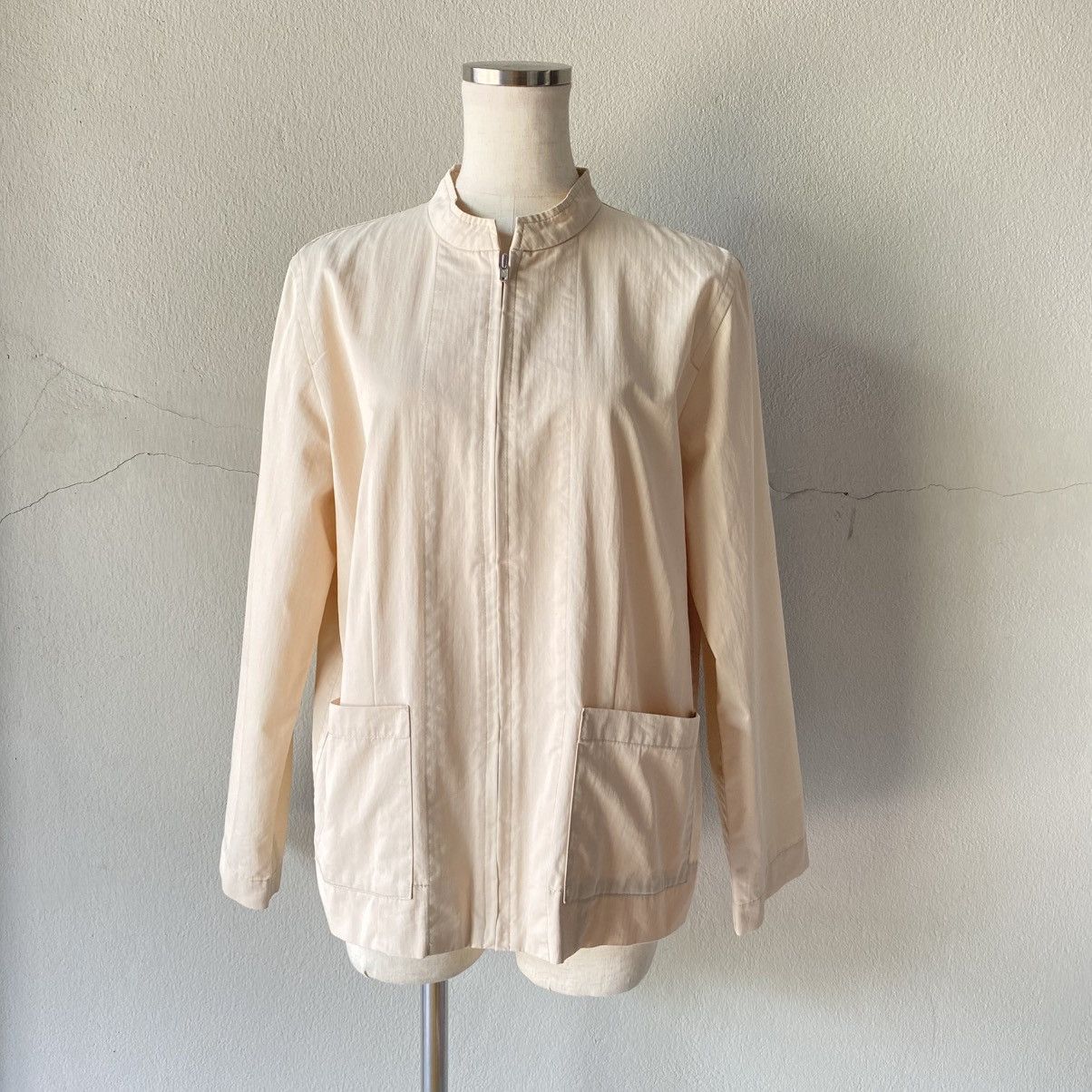 Y's Y's for living Light Brown Mandarin Collar Jacket. Size M / US 6-8 / IT 42-44 - 9 Thumbnail