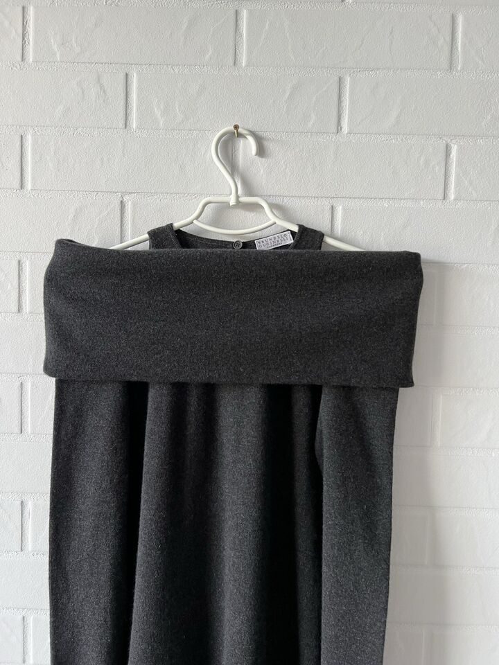 Brunello Cucinelli Brunello Cucinelli Long Cashmere Dress Grey Size S Size S / US 4 / IT 40 - 6 Thumbnail