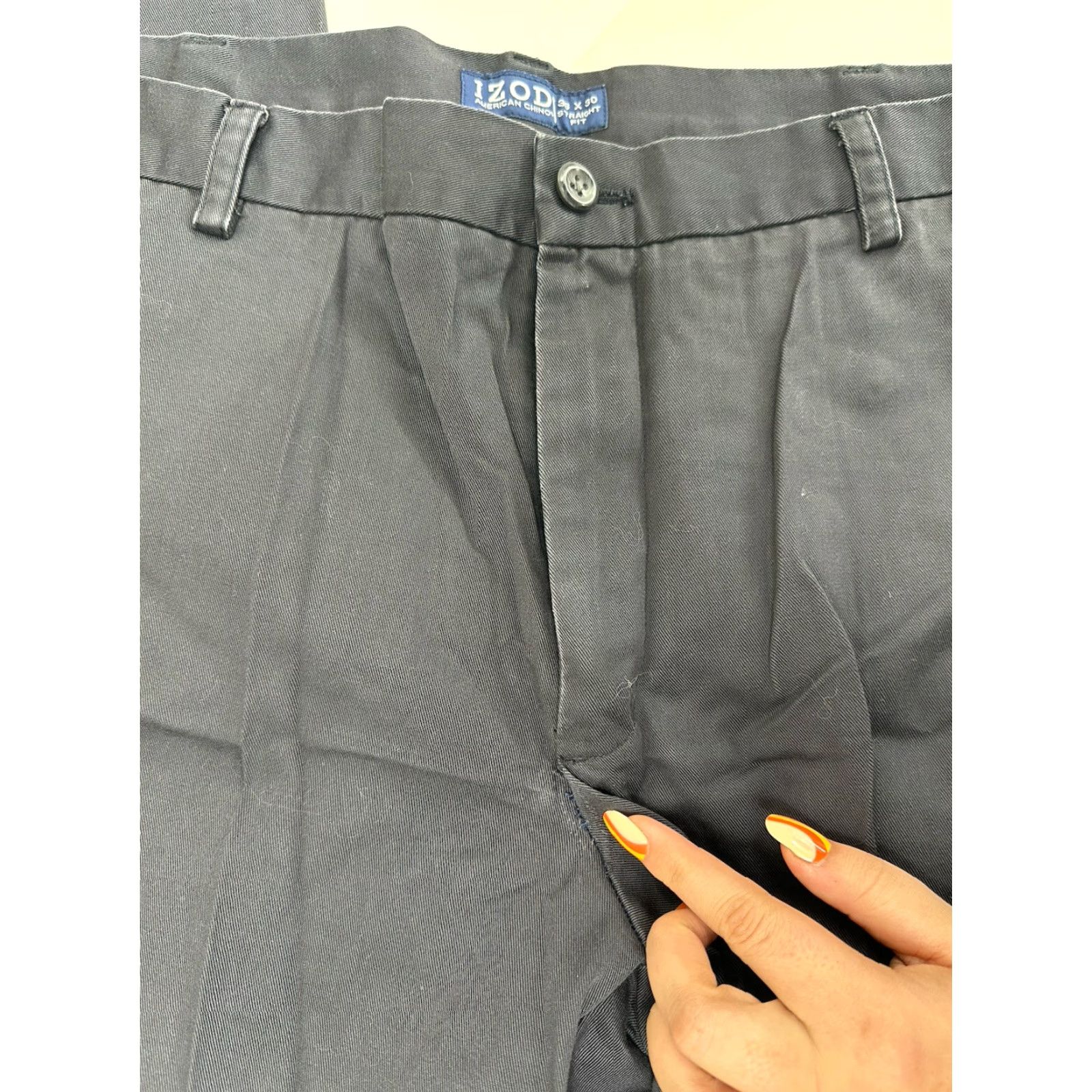 Izod VINTAGE IZOD Mens Dress Pants Size 38x30 Black Straight Fit Black (43) Size US 38 / EU 54 - 4 Thumbnail
