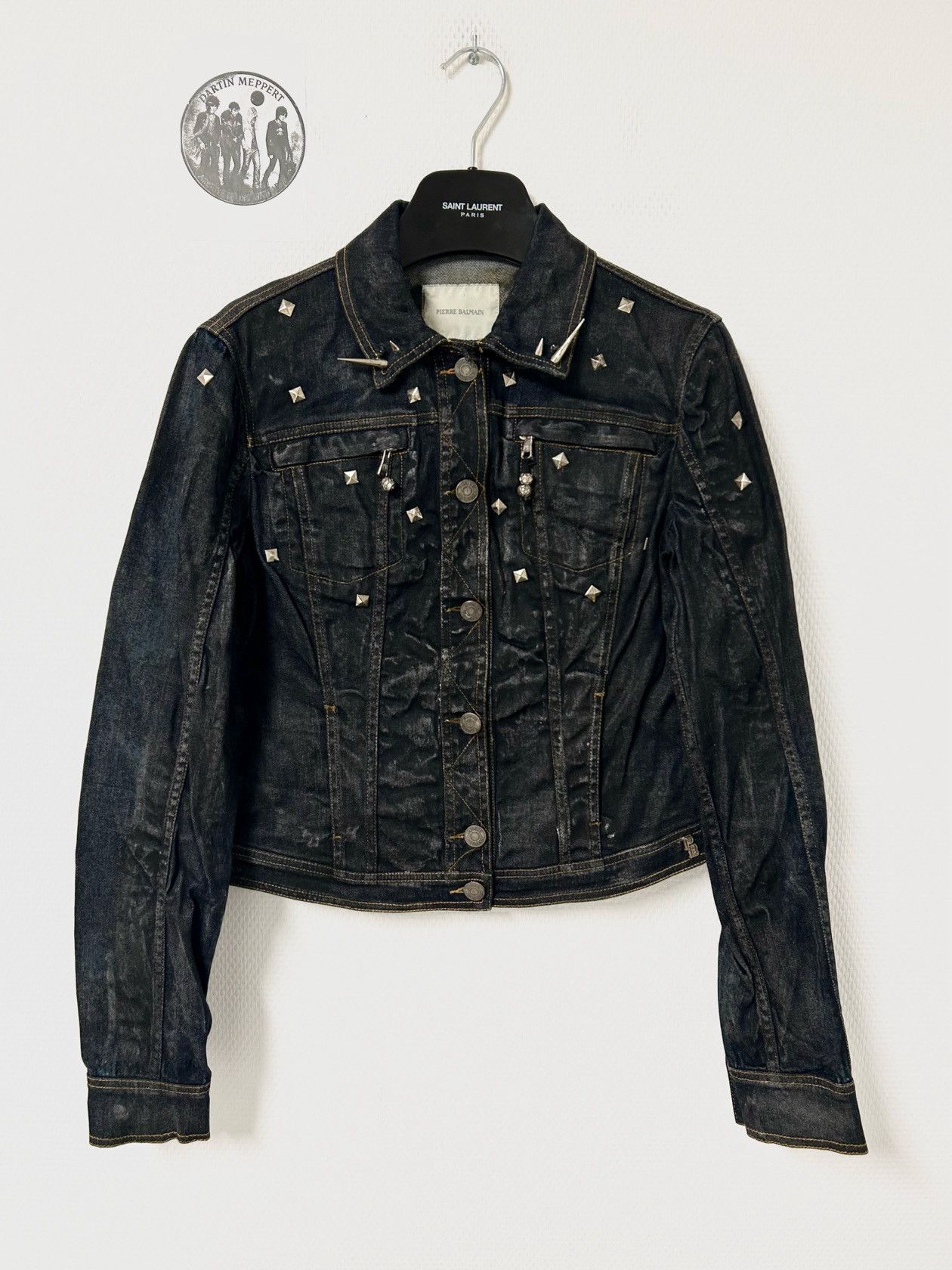 Balmain SS2012 Waxed Denim Jacket Reworked Size US XS / EU 42 / 0 - 1 Thumbnail